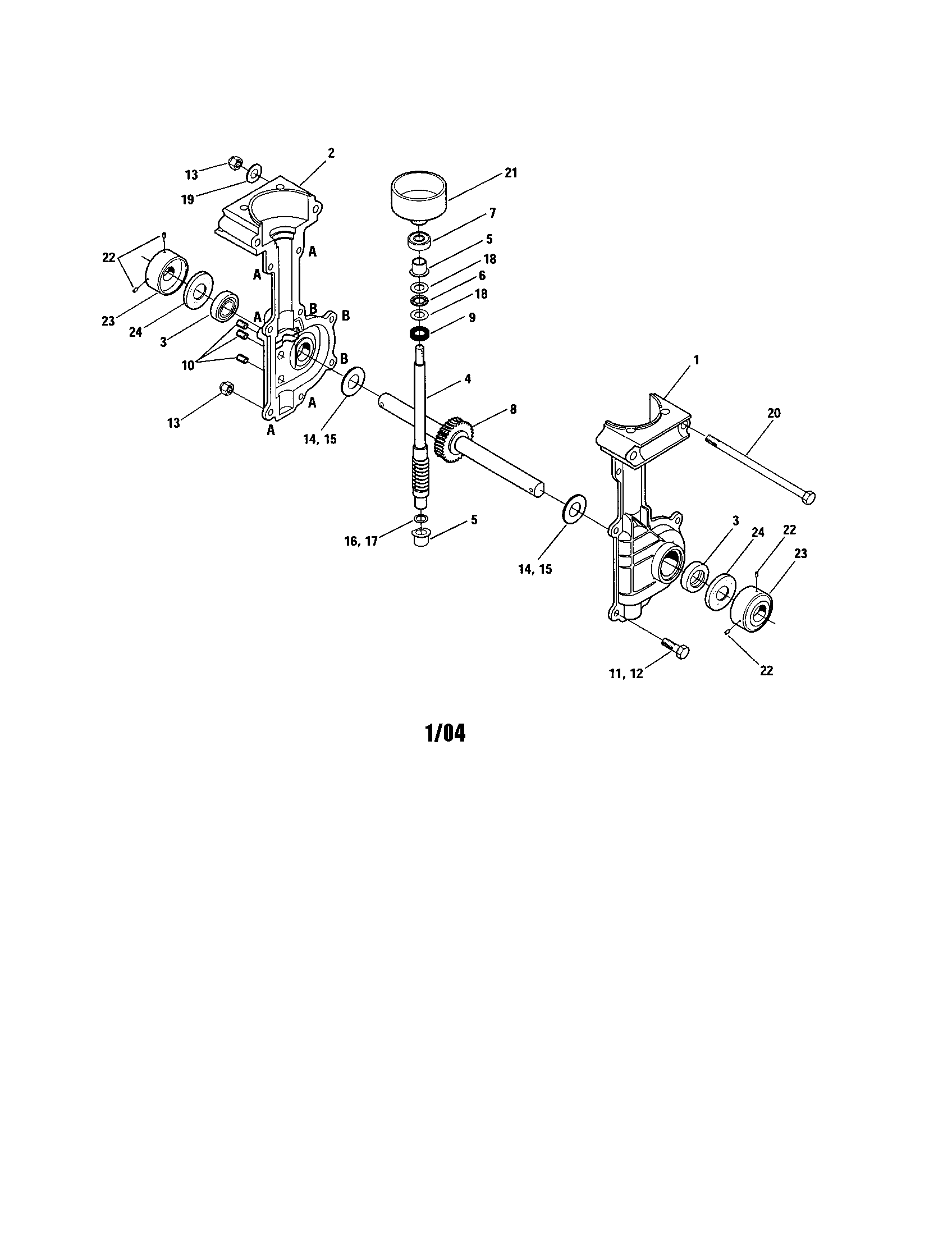 Troybilt 12235 transmission case/oil seal diagram