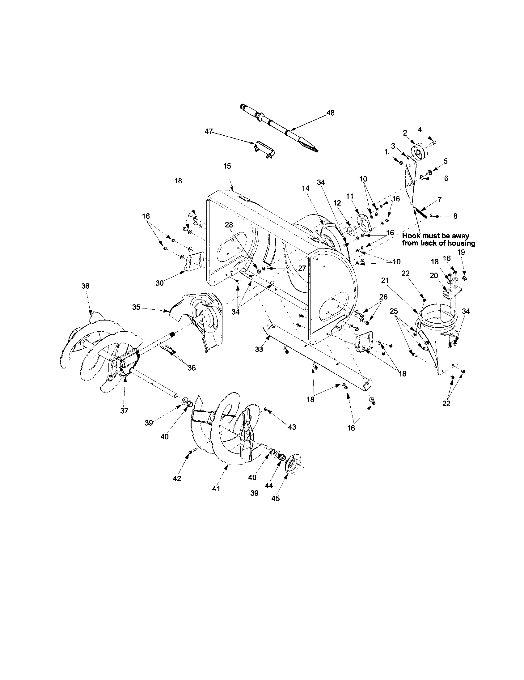 MTD 31AS611D062 housing/gear diagram