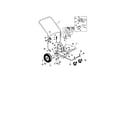 Troybilt 24A-654B063 handle/wheels/muffler diagram