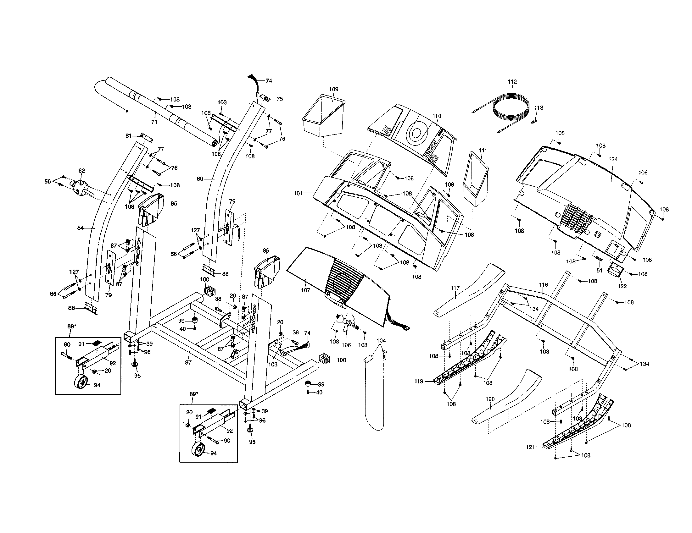 Proform DTL15140 uprights/console diagram