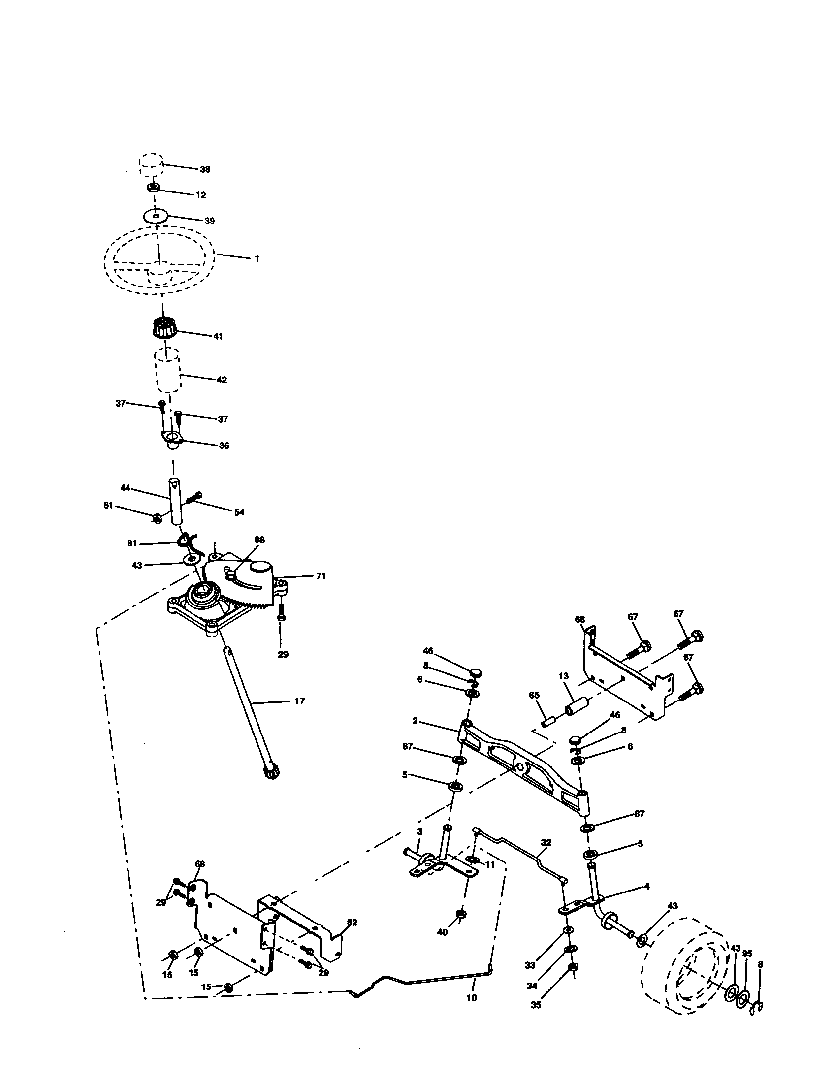 Craftsman 917277102 steering assembly diagram
