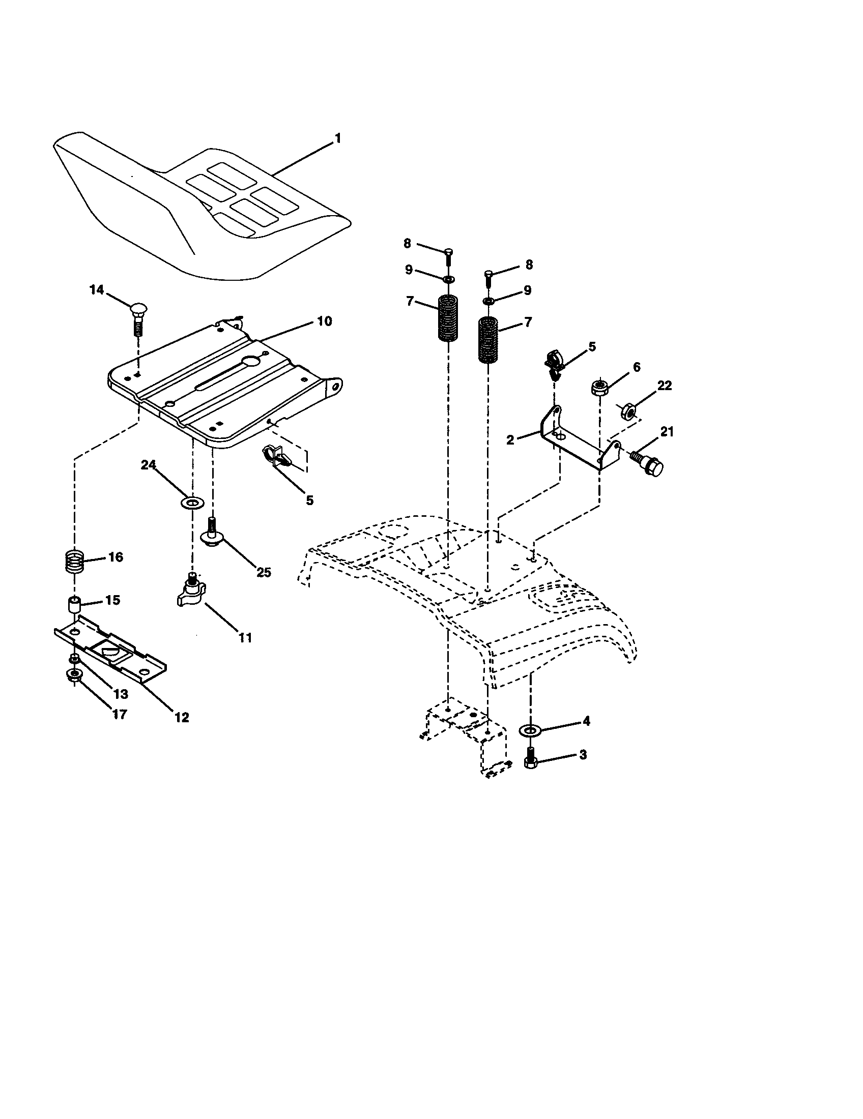 Craftsman 917277102 seat assembly diagram