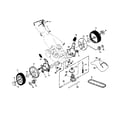 Weed Eater WM55Y22SA drive control/v-belt/wheels diagram