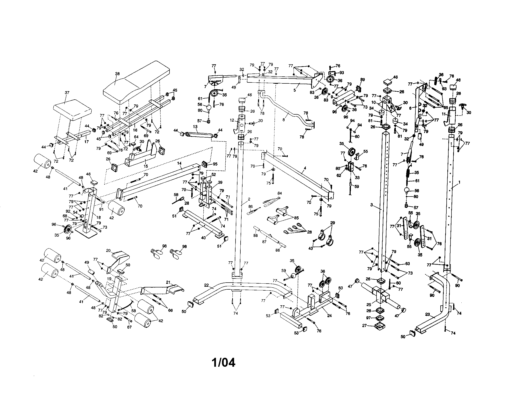 Weider WEBE29911 weight system diagram