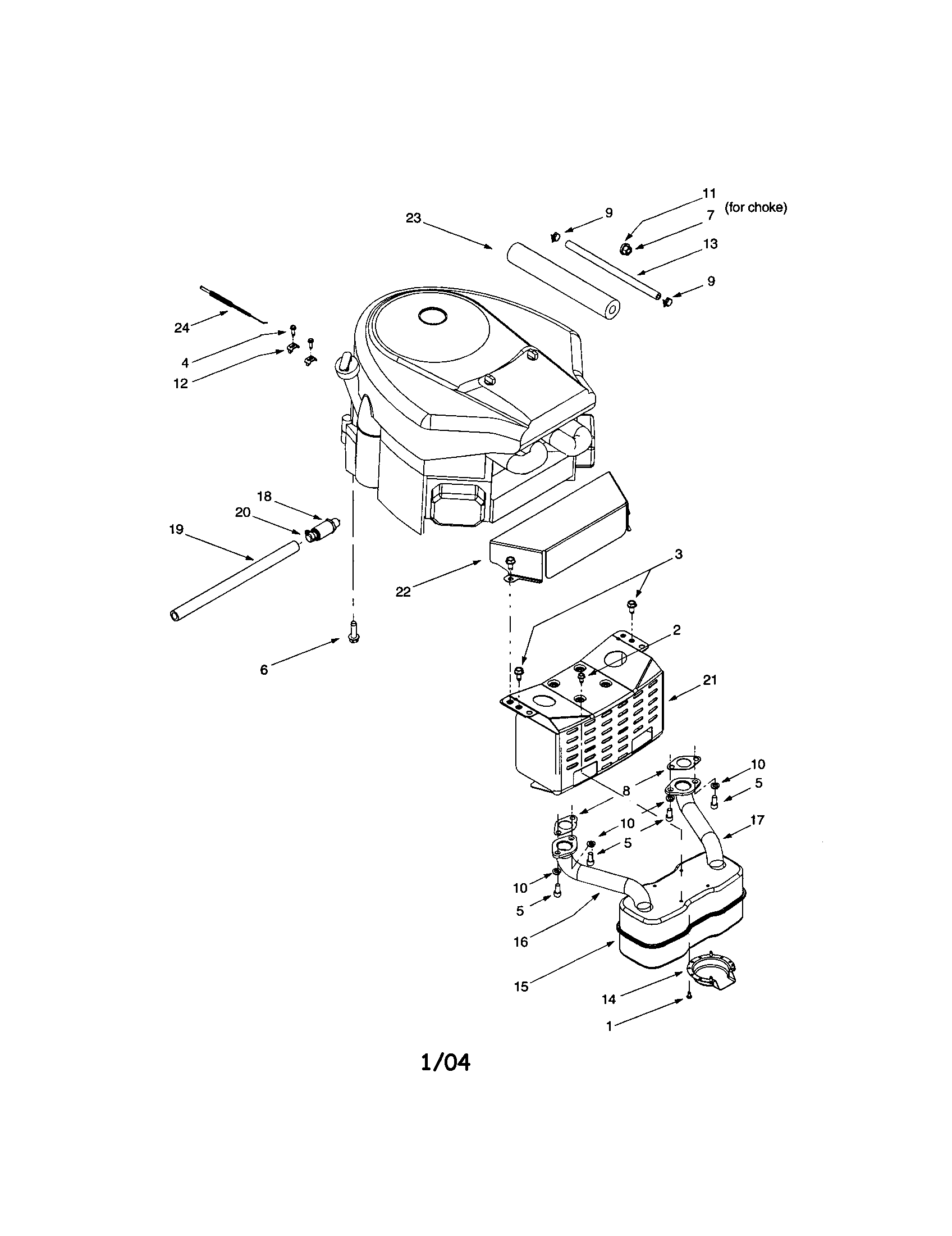 Bolens G808H muffler/casing/muffler heat shield diagram