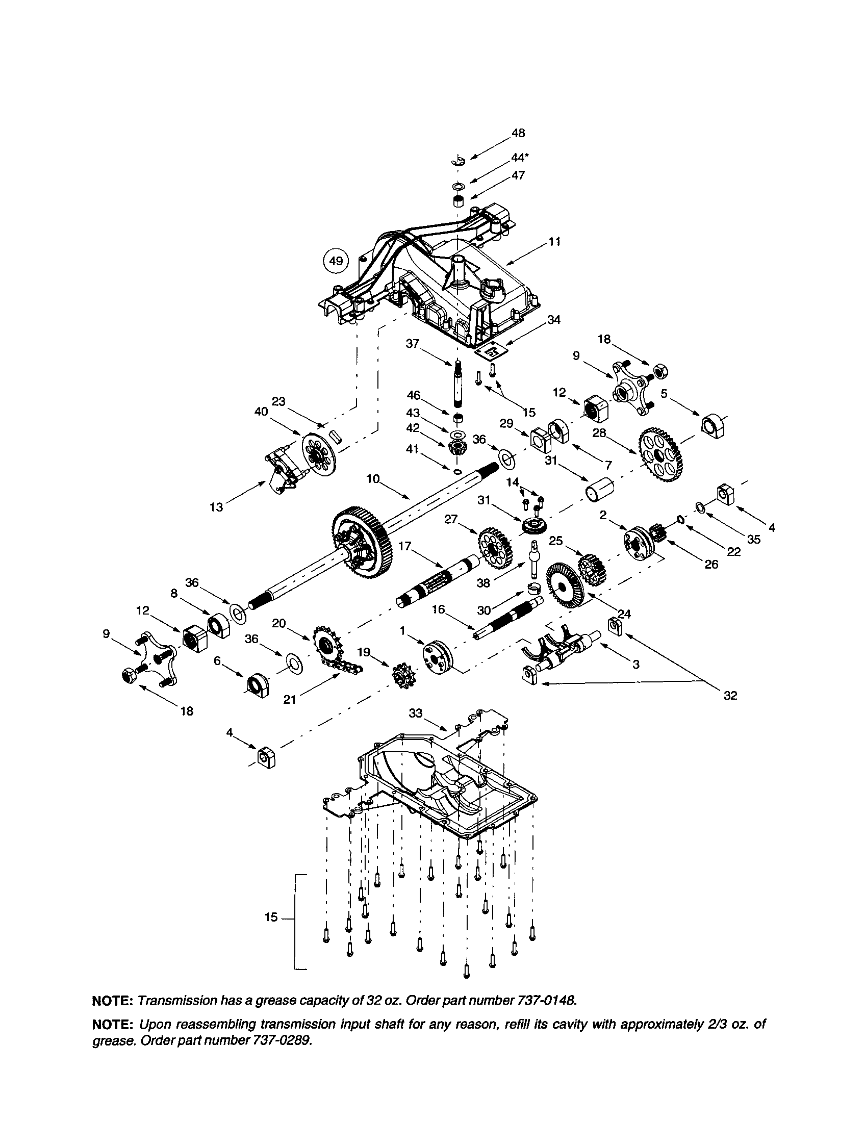 Bolens G808H transmission/housing diagram
