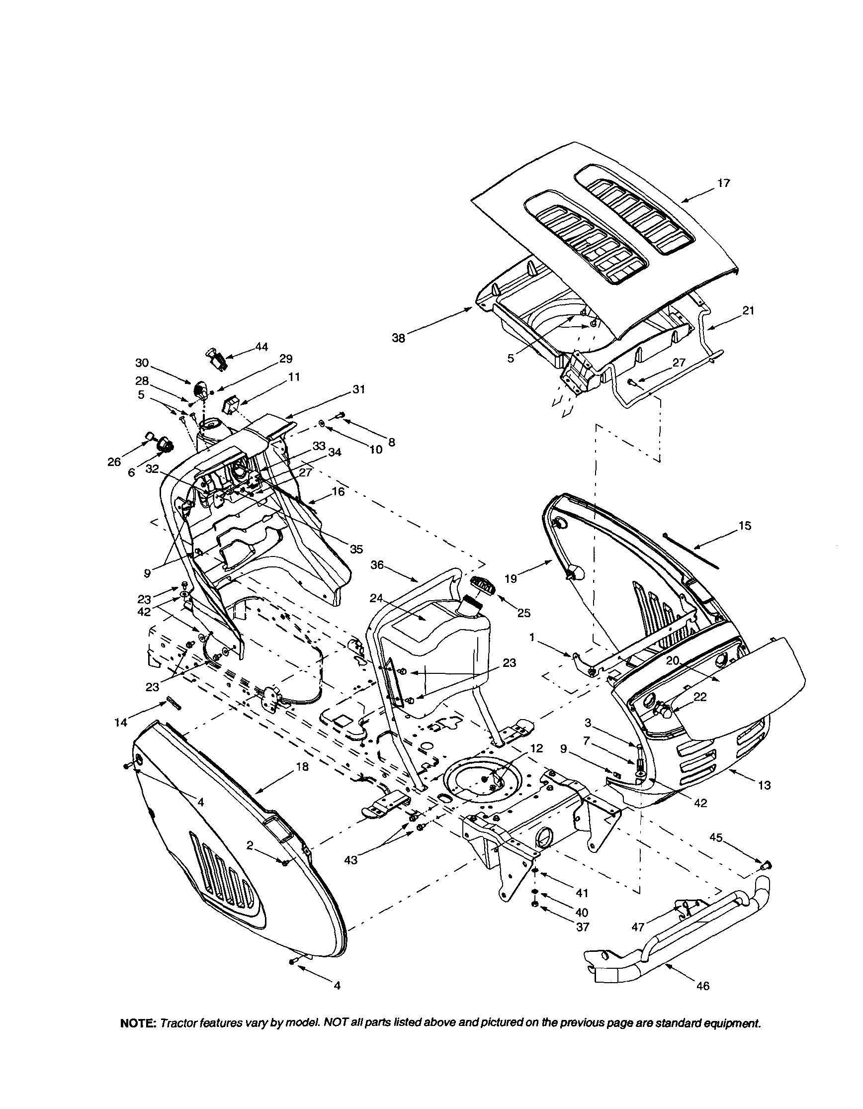 MTD 609 hood/fuel tank-609 diagram
