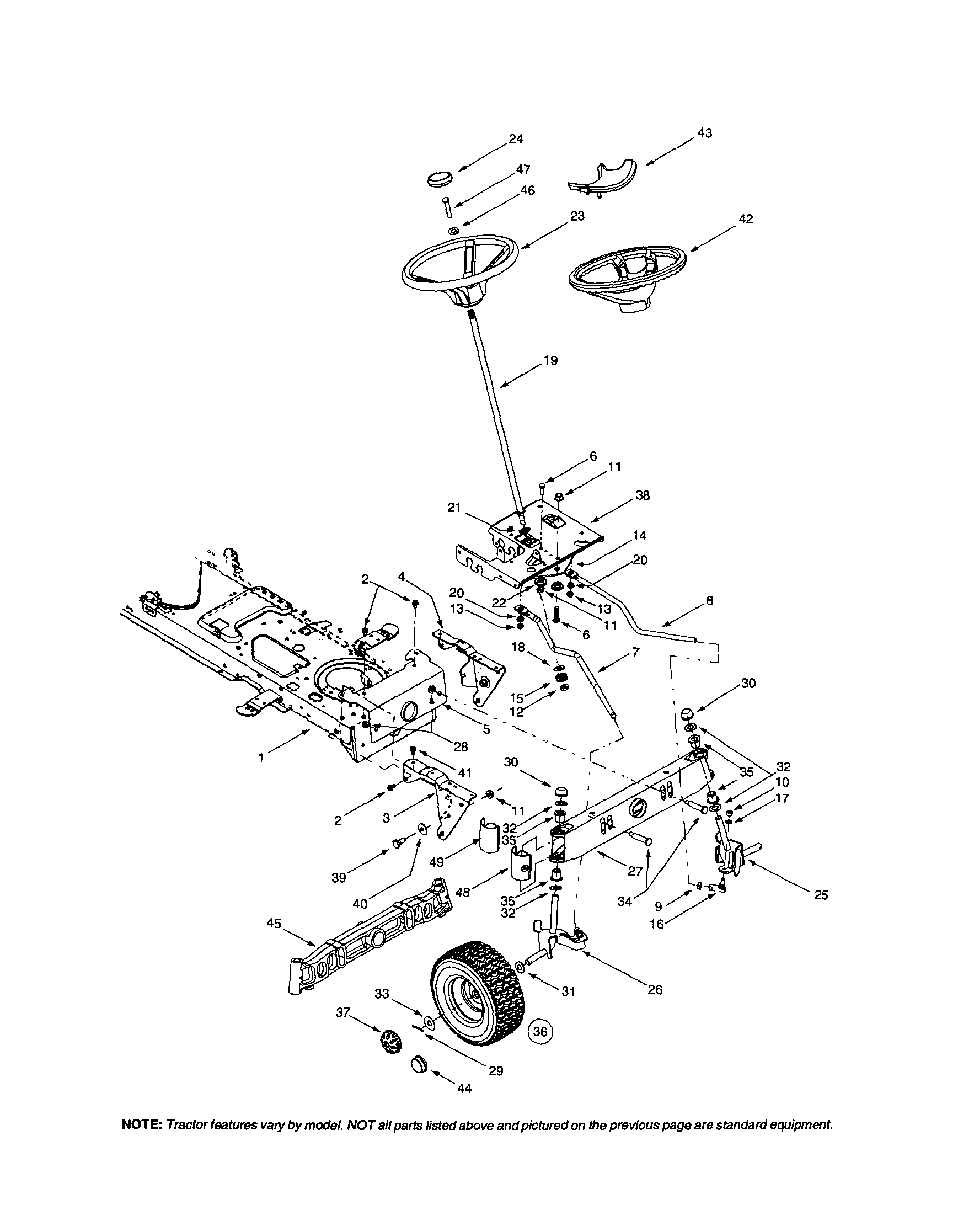 MTD 609 steering wheel/wheel assembly diagram