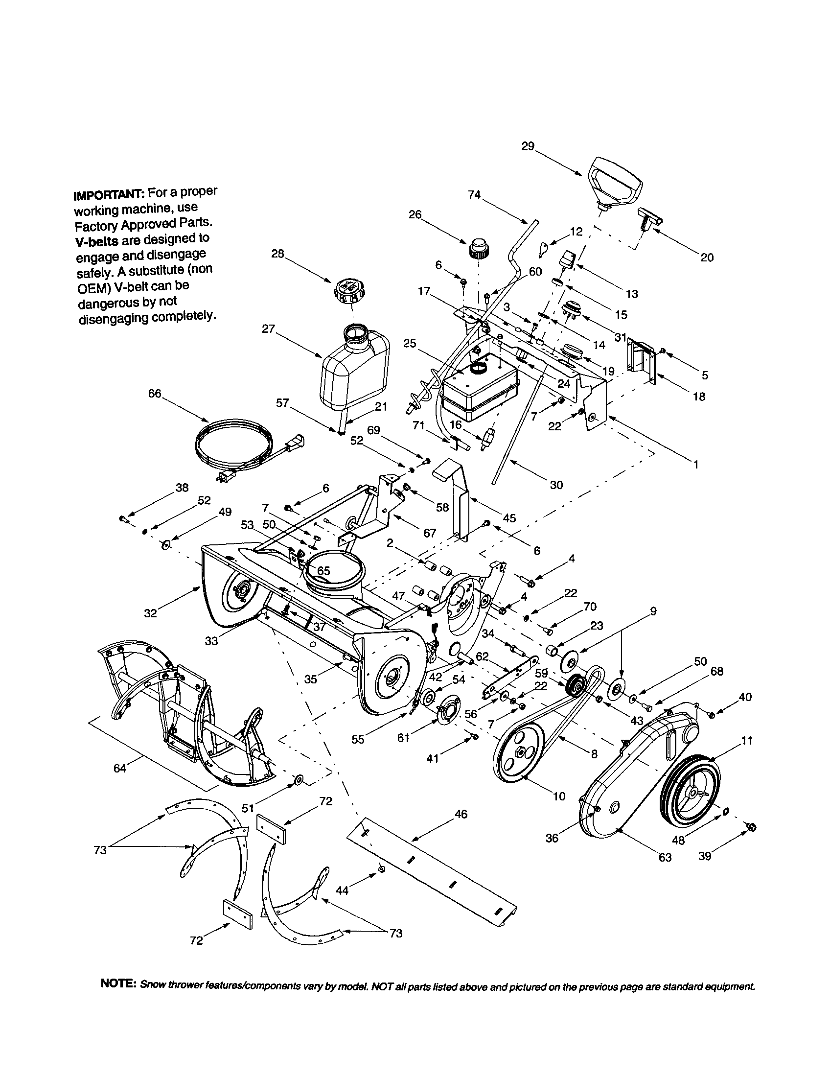 MTD E172 auger housing/shaft auger/tank diagram