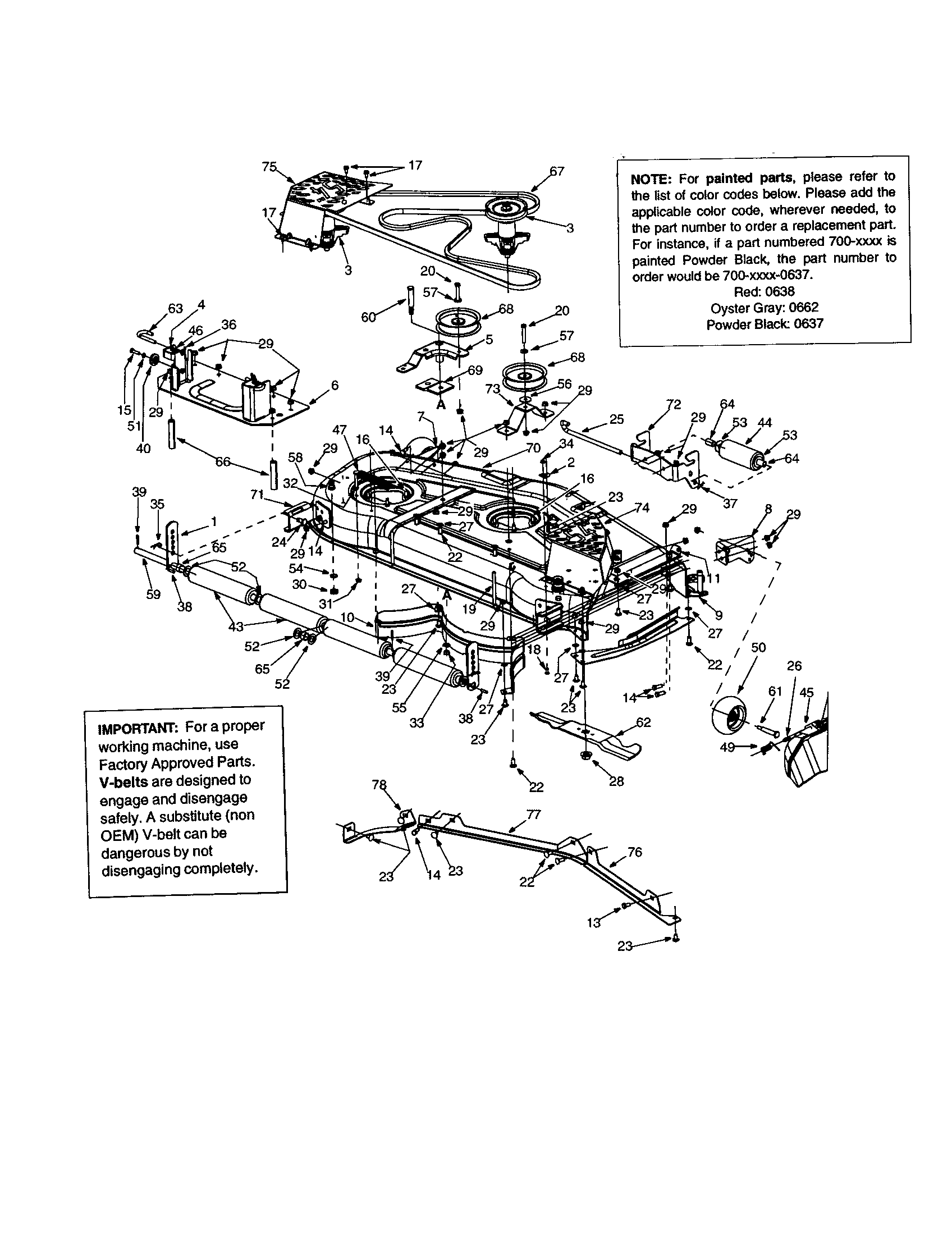 Troybilt 14AZ809H063 roller/belts/pulleys diagram