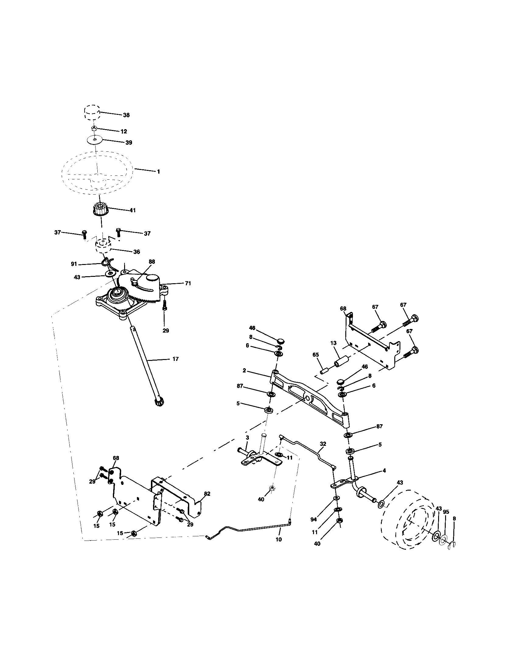 Husqvarna LO21H48A steering assembly diagram