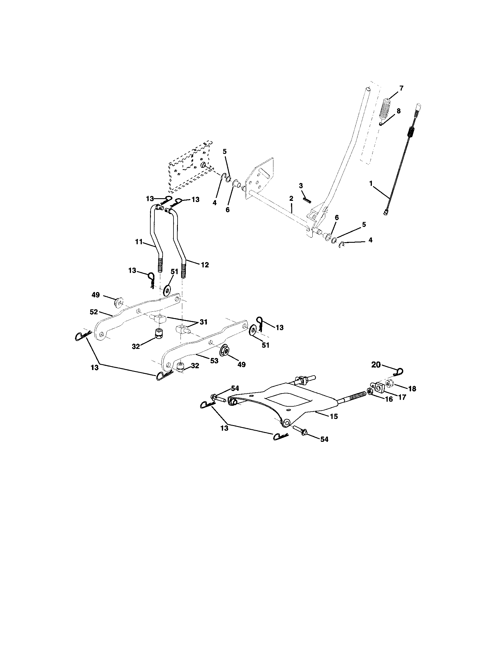 Husqvarna LO21H48A mower lift diagram
