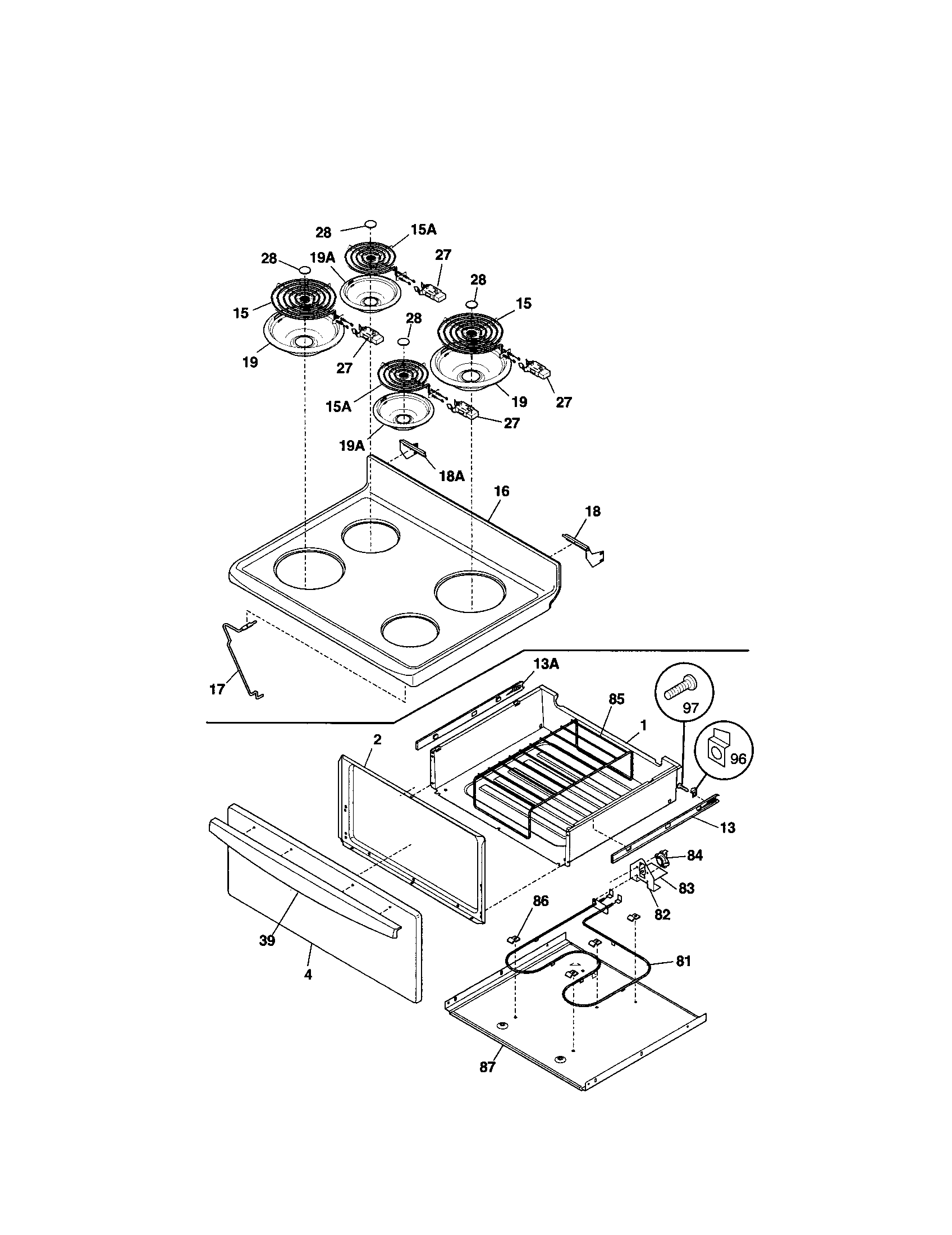 Kenmore 79093852302 top/drawer diagram