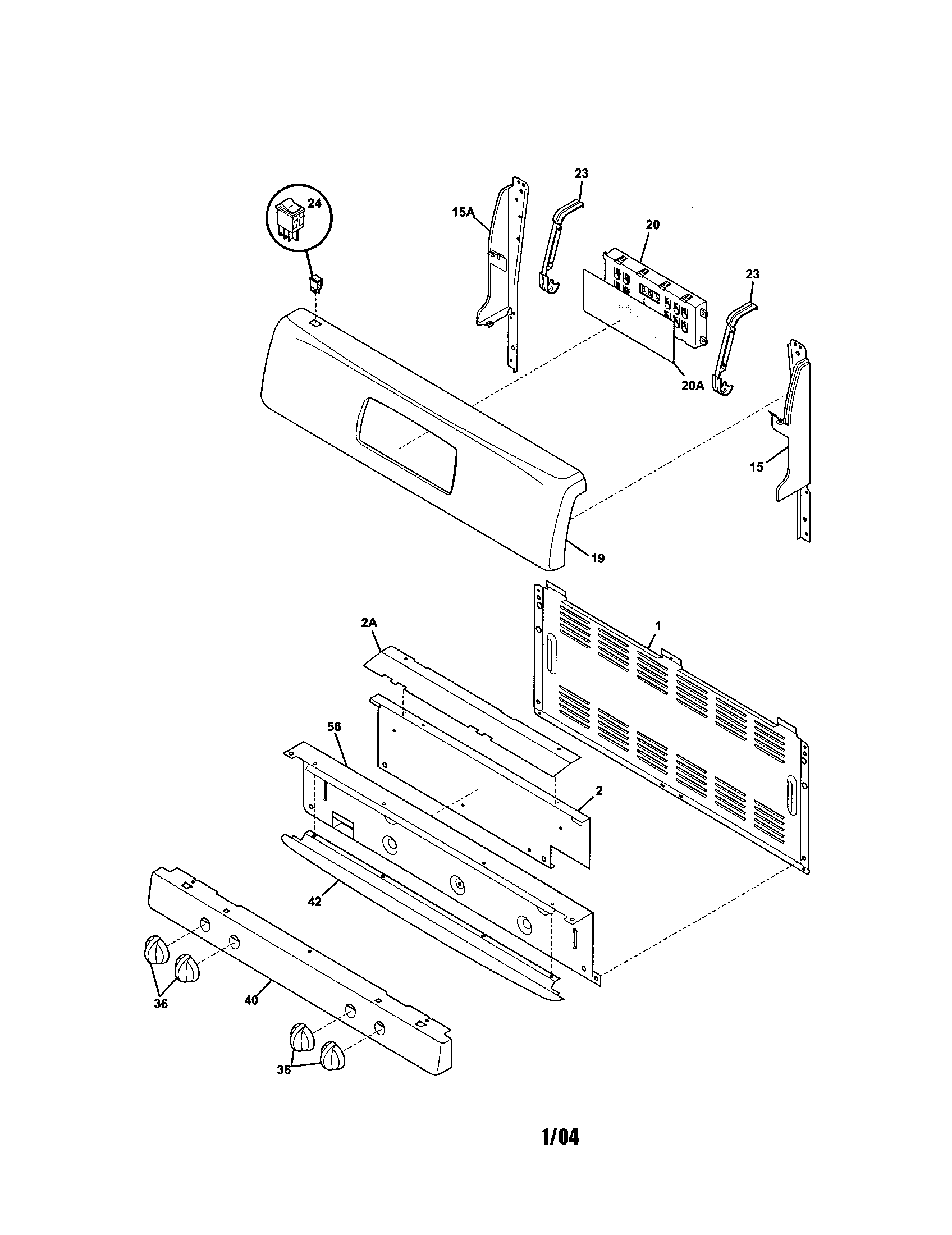 Frigidaire FGF366ASB backguard diagram