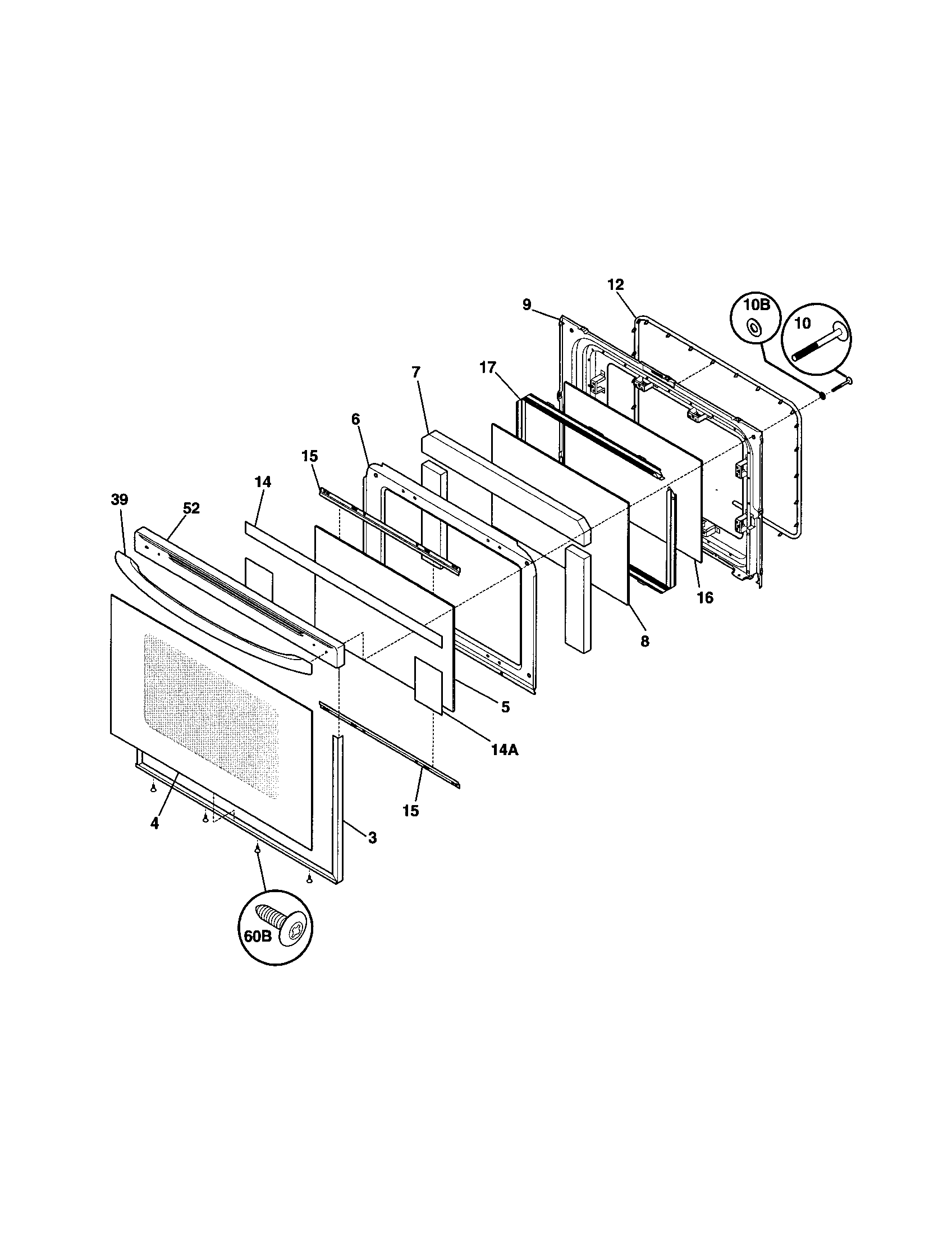 Frigidaire FGF366ASB door diagram
