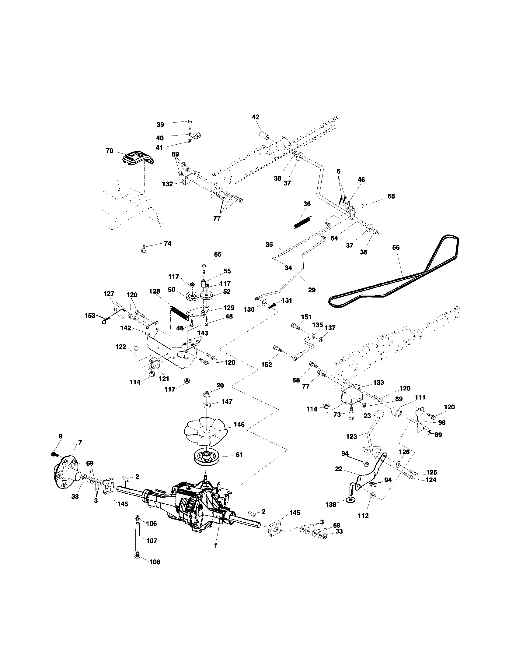 Husqvarna GTH2548 ground drive diagram