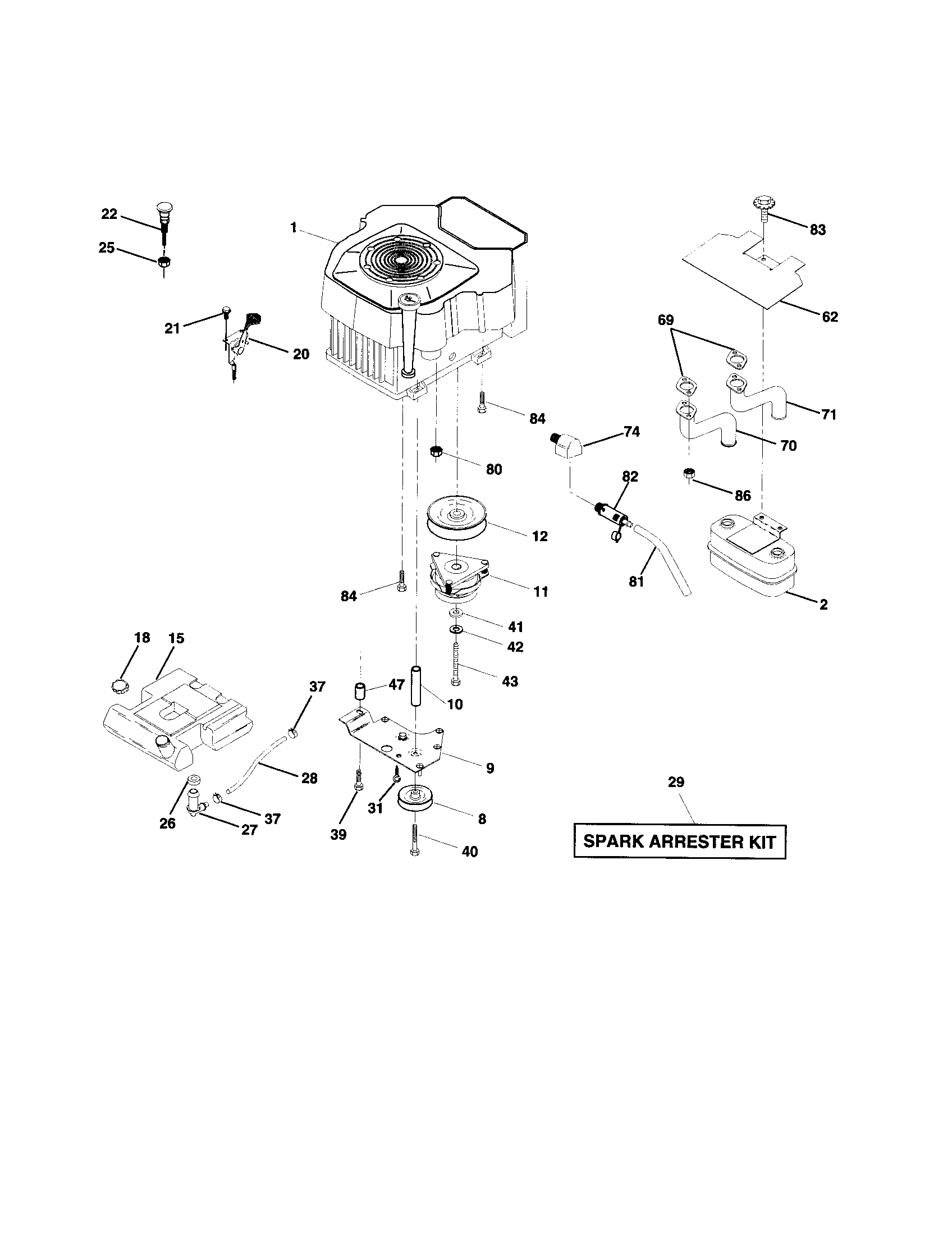 Husqvarna GTH2548 engine diagram