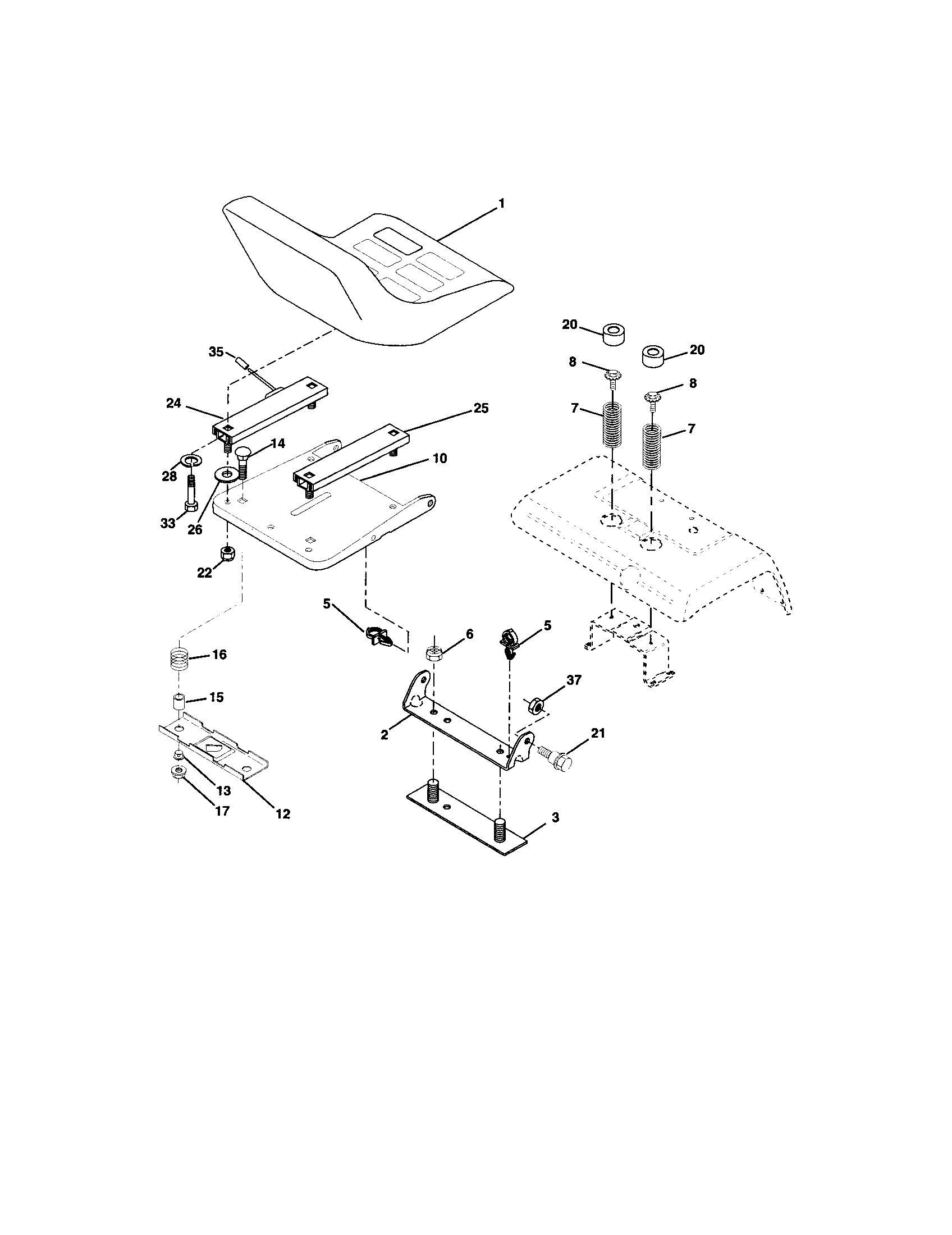 Husqvarna GTH2548 seat assembly diagram