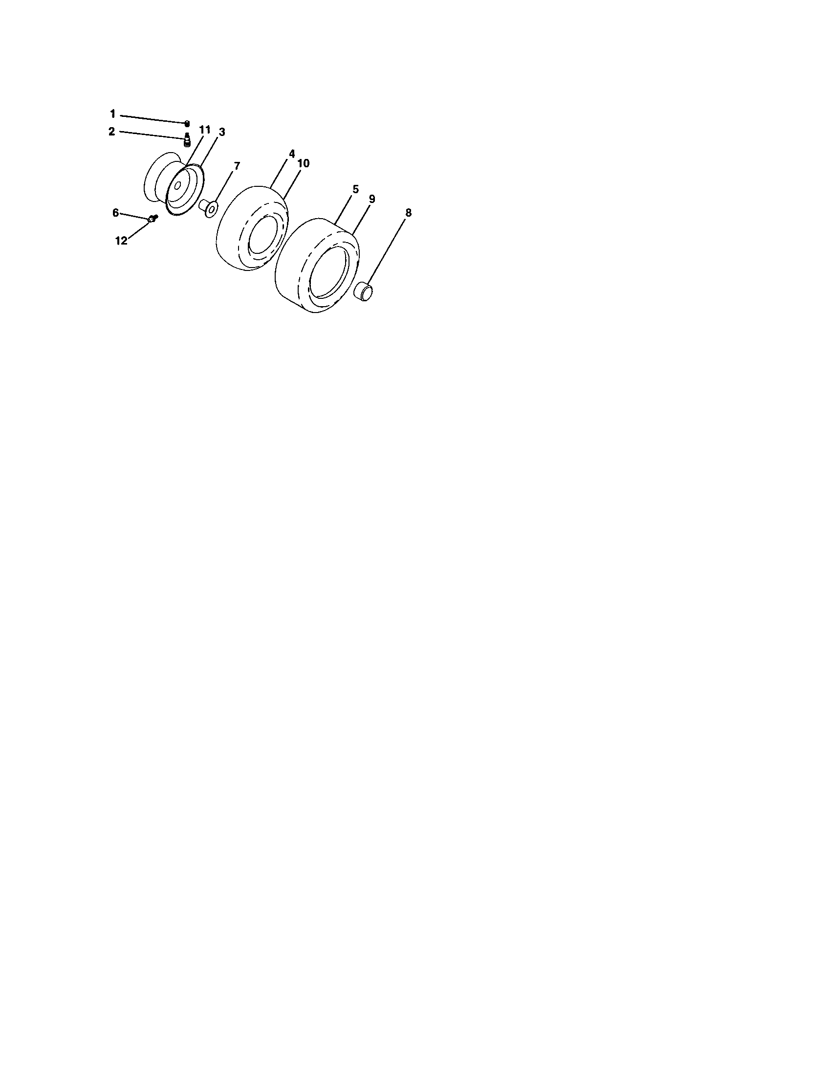 Husqvarna GTH2548 wheels and tires diagram