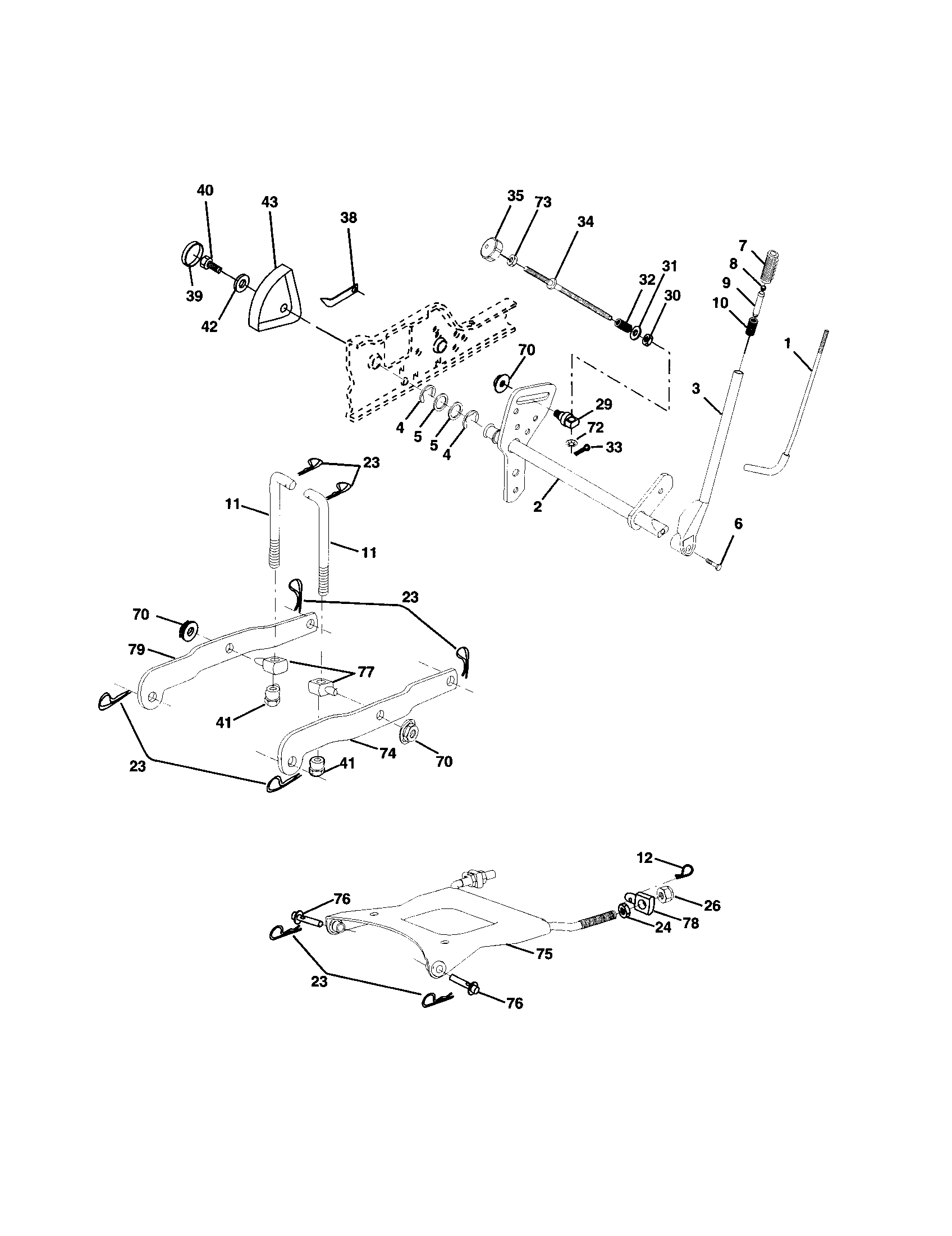 Husqvarna GTH2548 lift assembly diagram