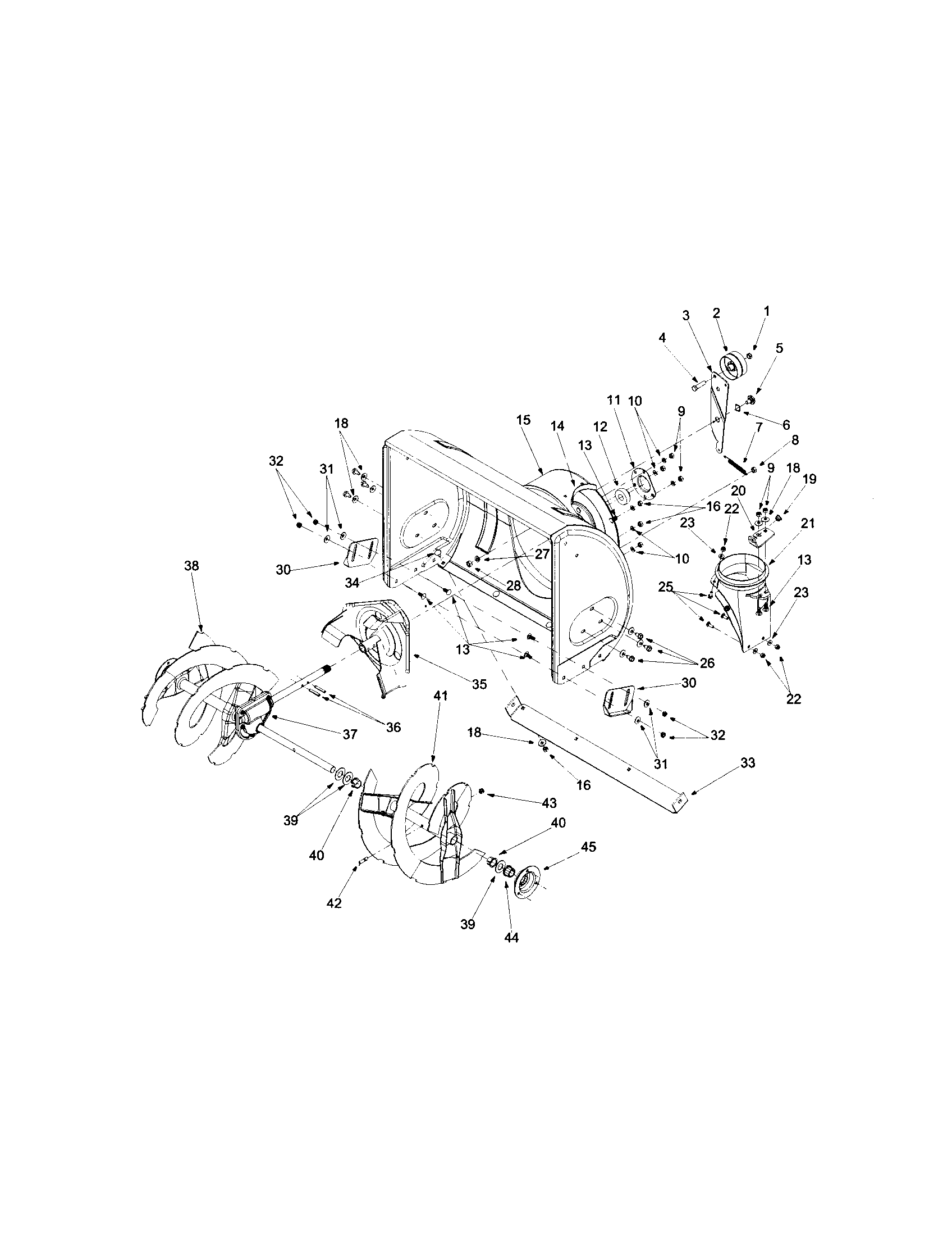 MTD E640F gear/housing/spiral diagram