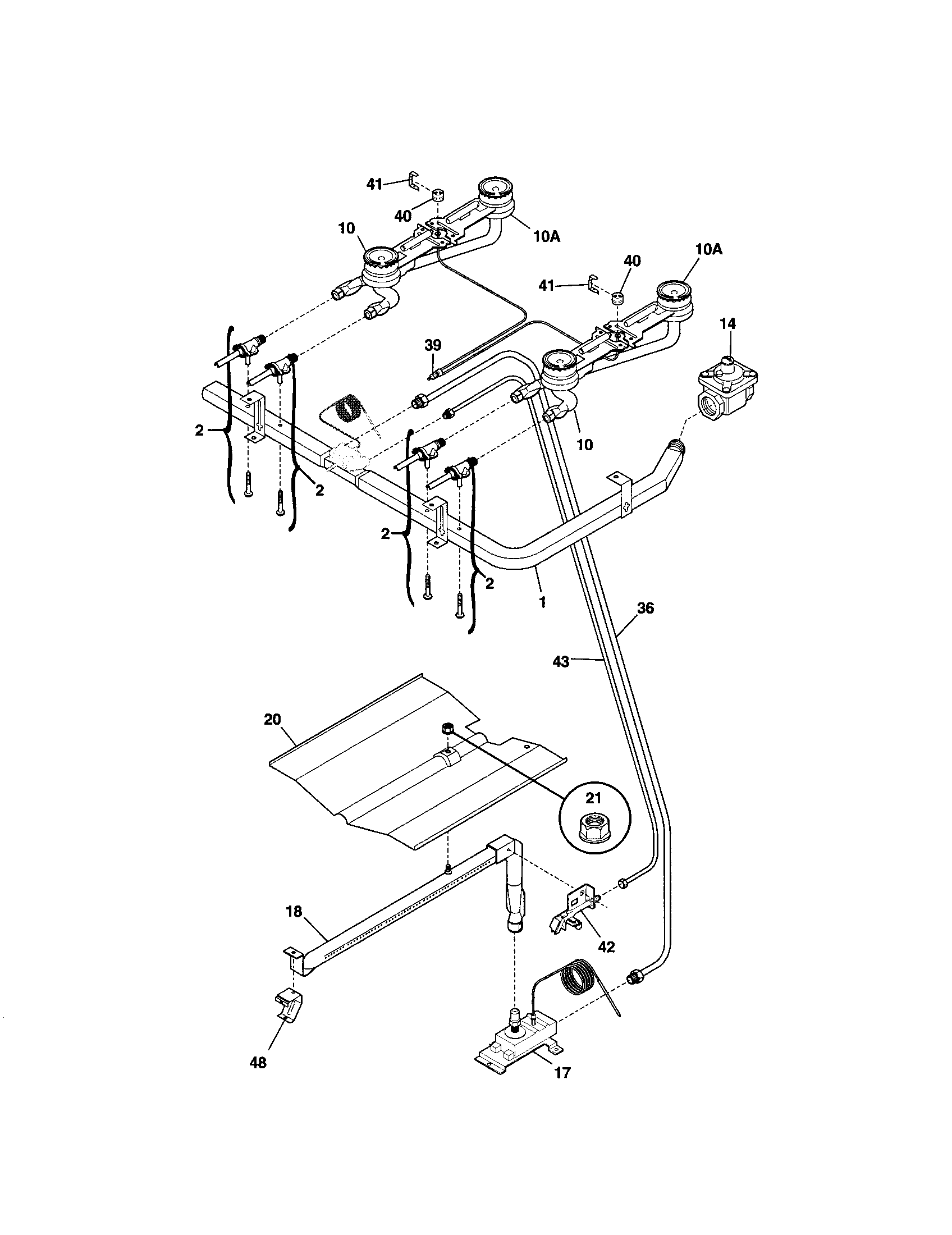 Frigidaire FPF303CWB burner diagram