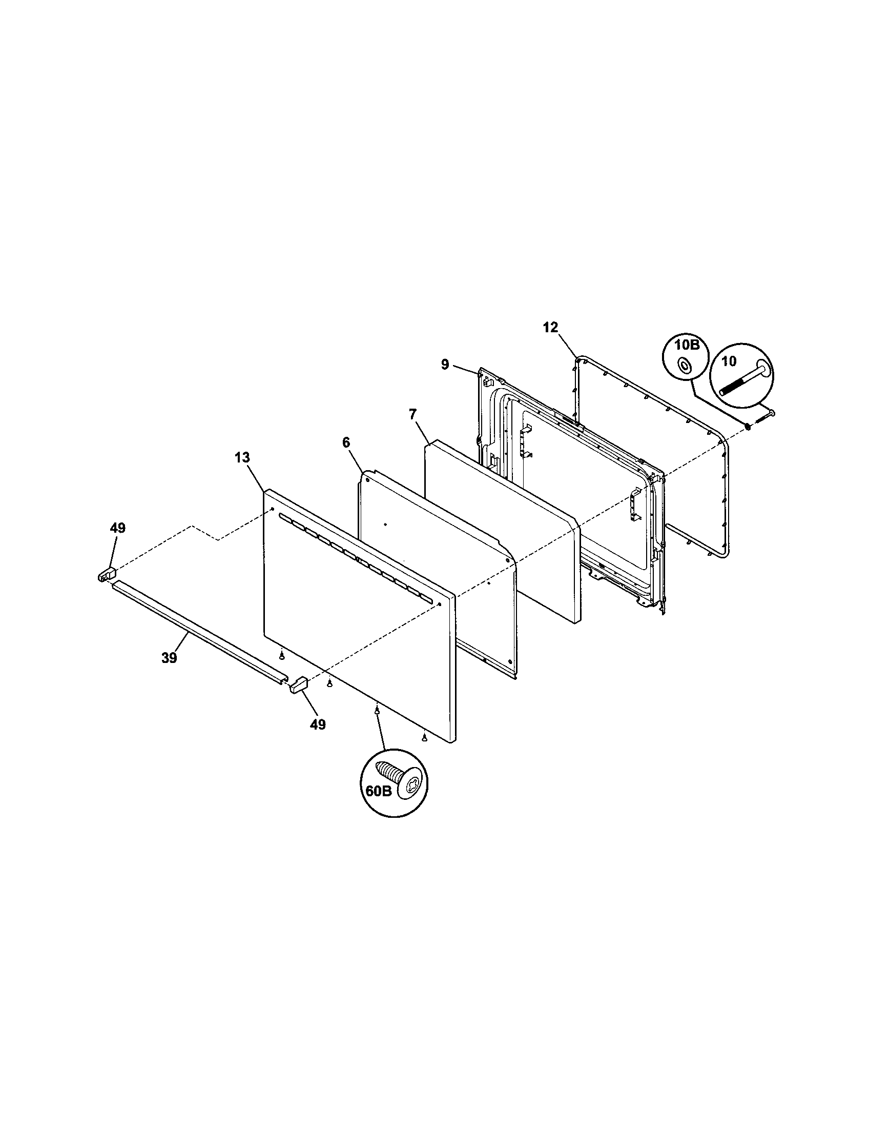 Frigidaire FPF303CWB door diagram