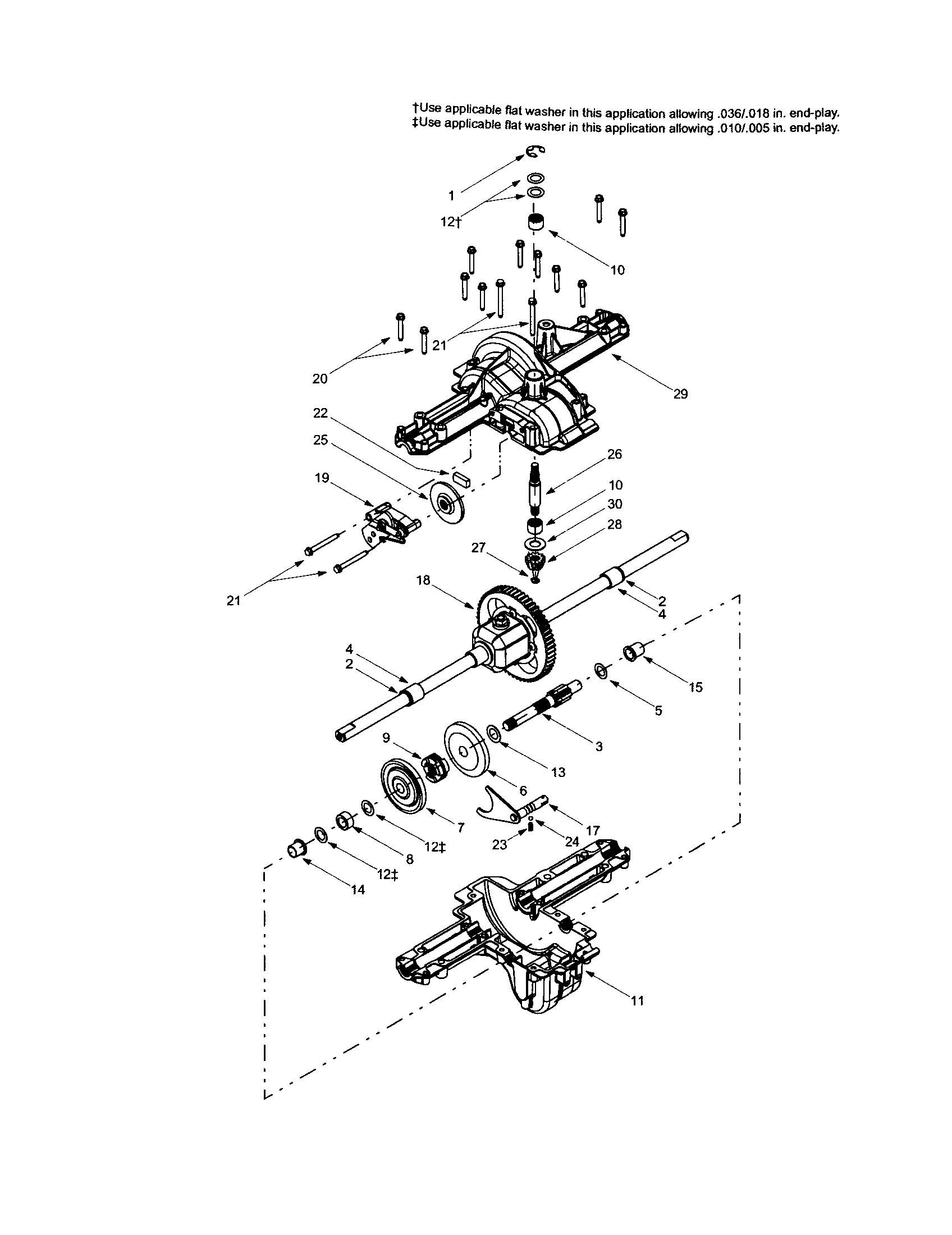 Troybilt LTX-2146 housing/brake/drive shaft diagram