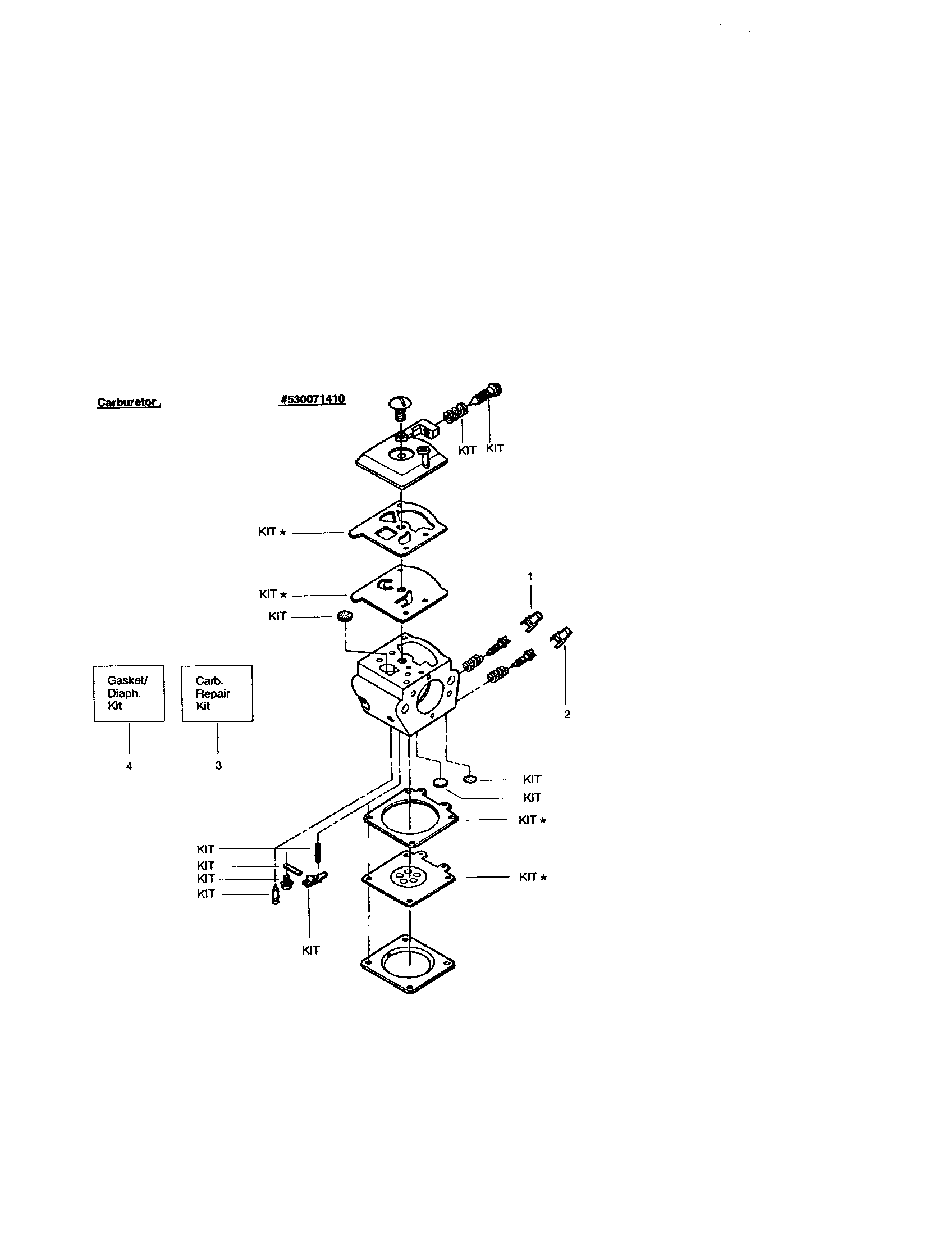 Craftsman 358350590 carburetor #530071410 diagram