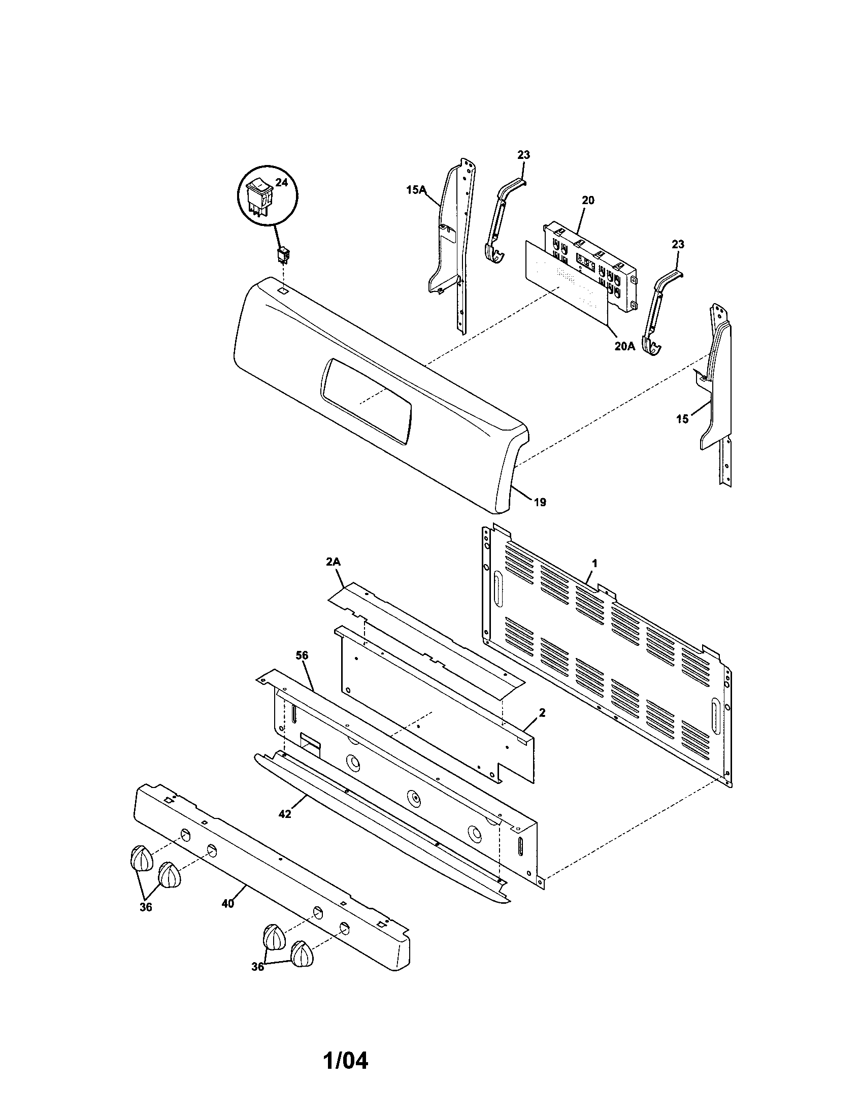 Frigidaire FGFB68CQB backguard diagram