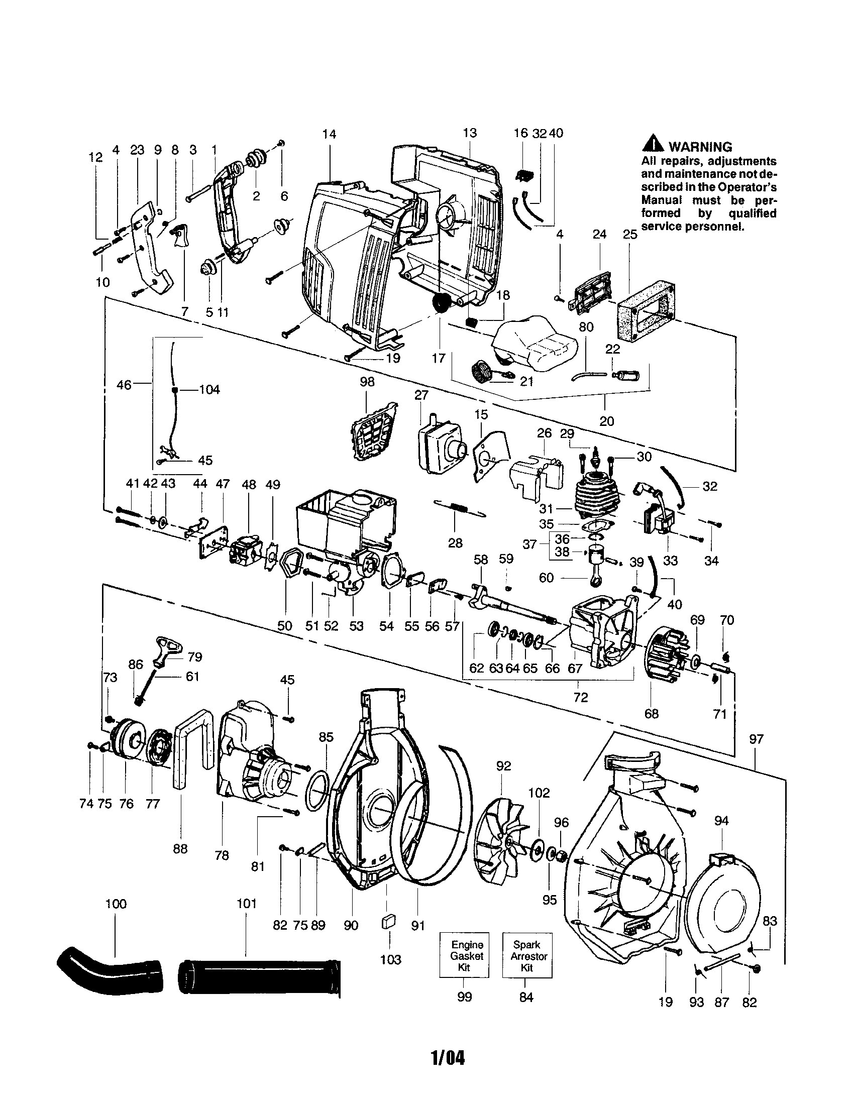 Weed Eater SB30 carburetor/shroud/housing diagram