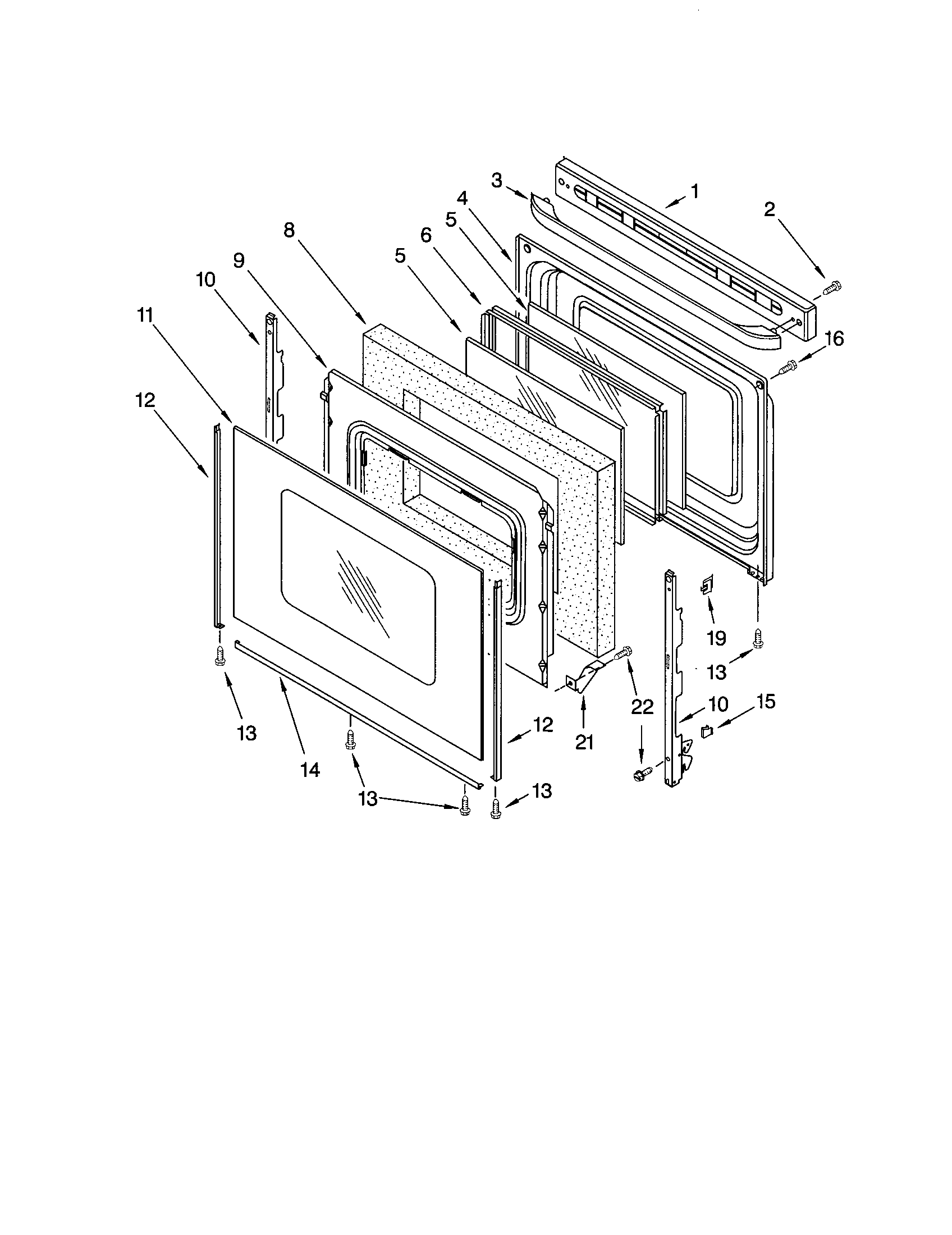 Kenmore 66572162300 door diagram