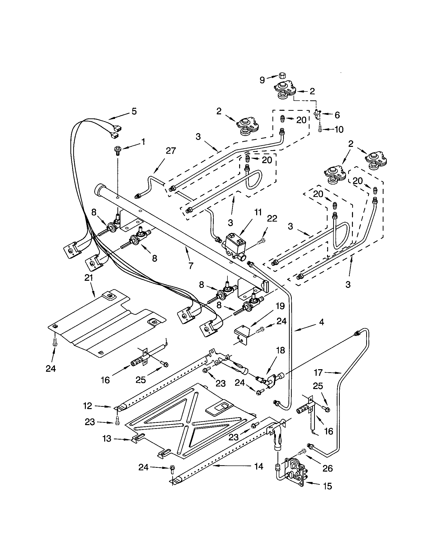 Kenmore 66572162300 manifold diagram