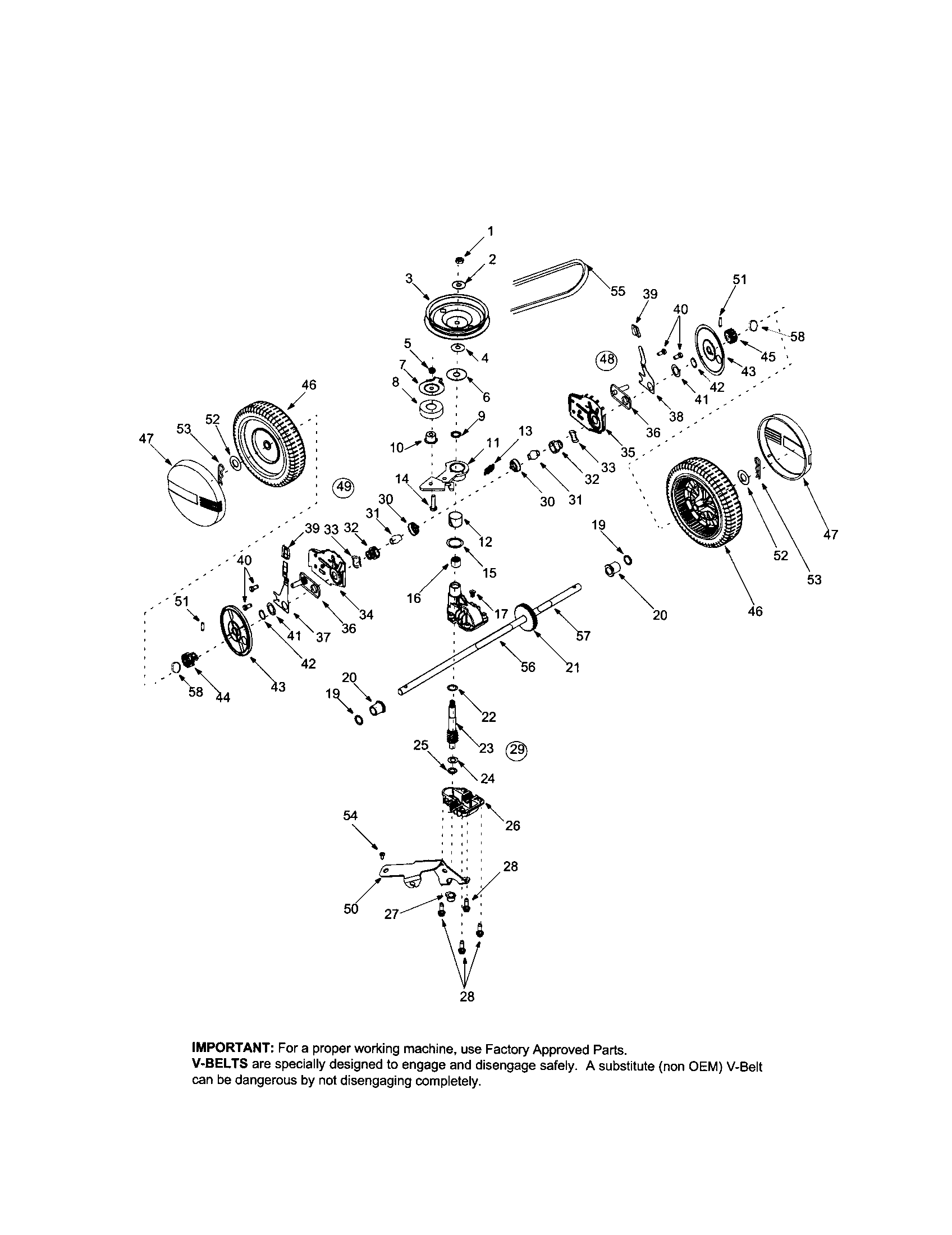 MTD 12A-559K062 wheels/tires/belt diagram