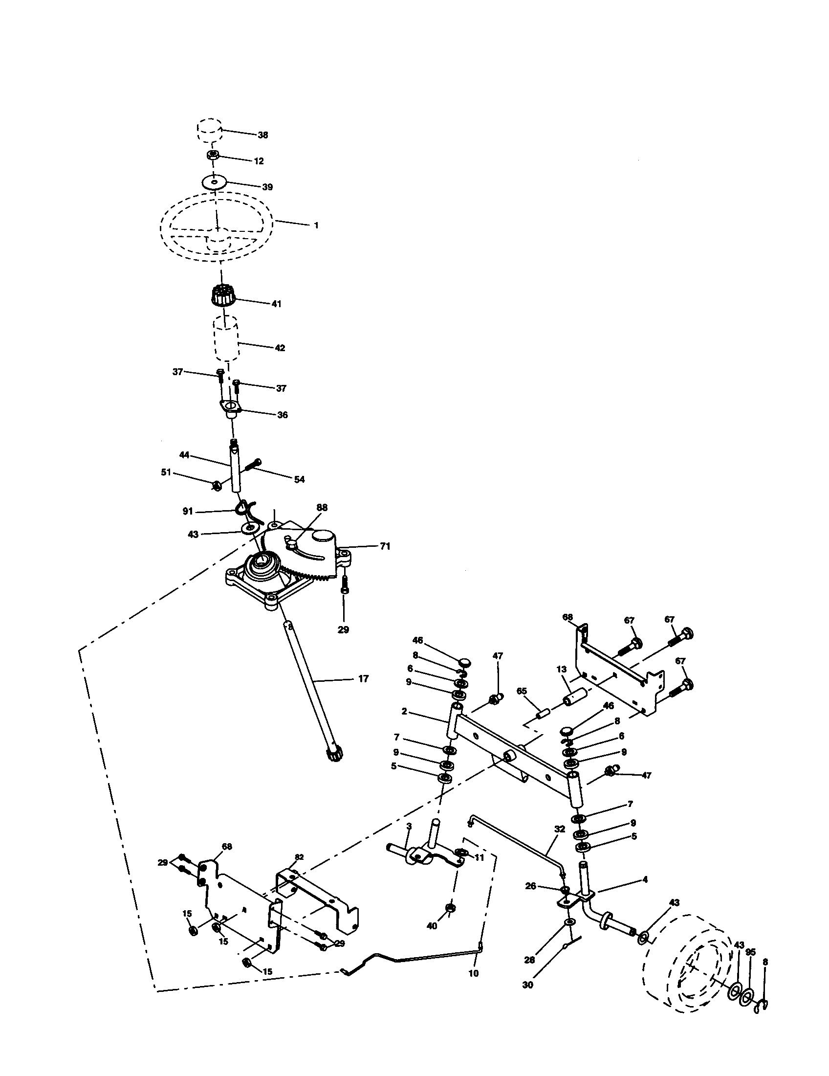Craftsman 917277440 steering assembly diagram