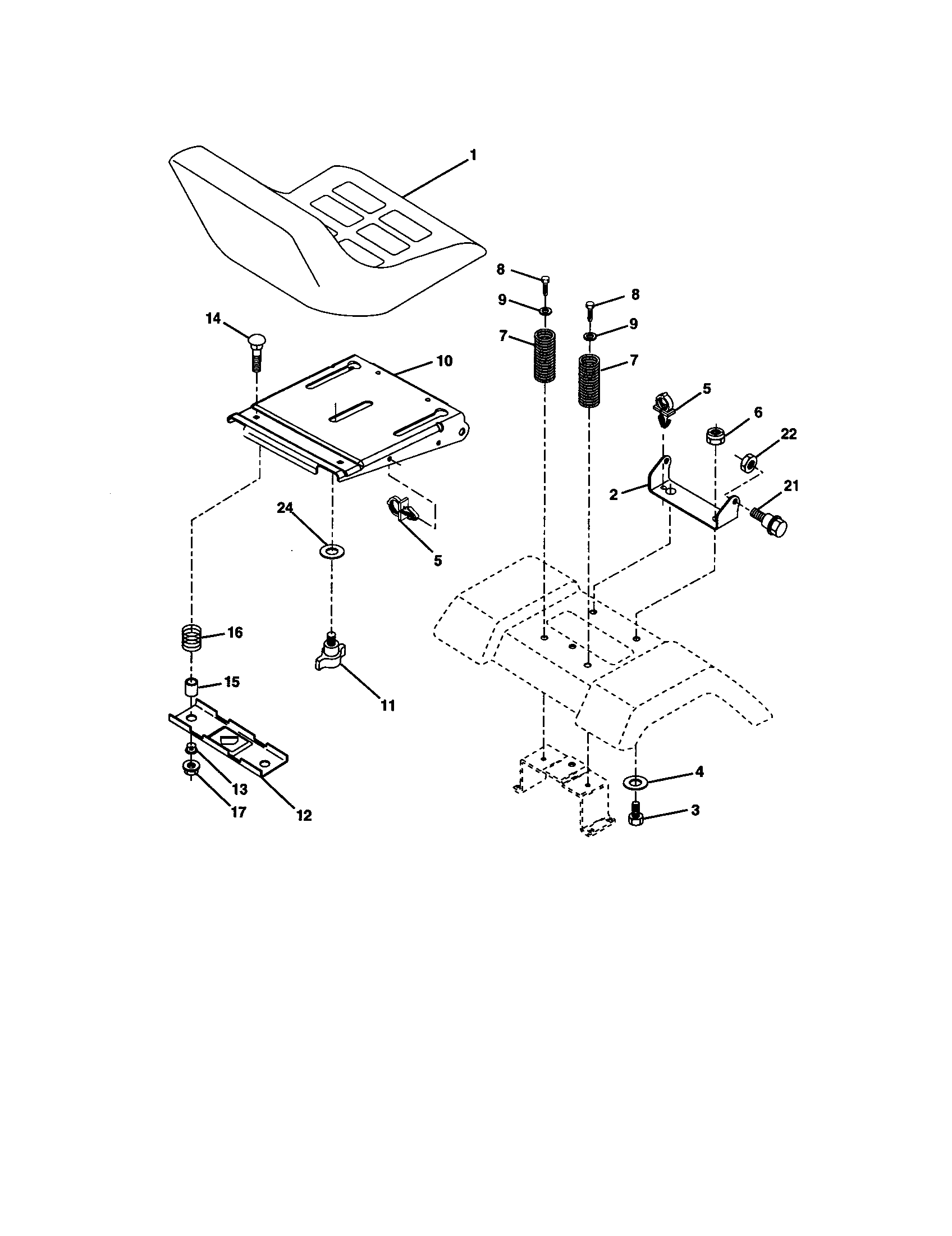 Craftsman 917277310 seat assembly diagram