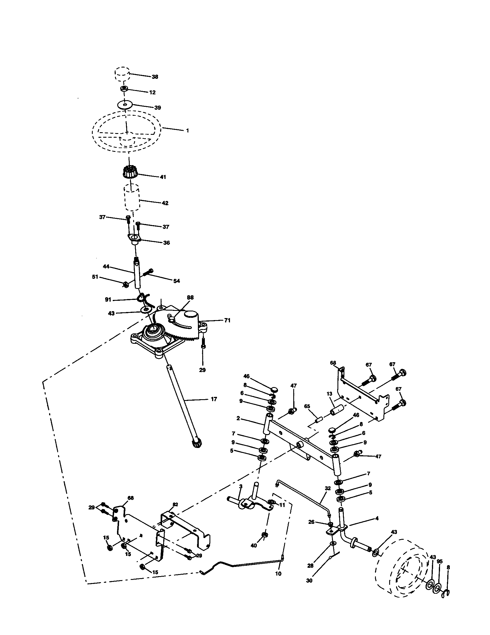 Craftsman 917277430 steering assembly diagram