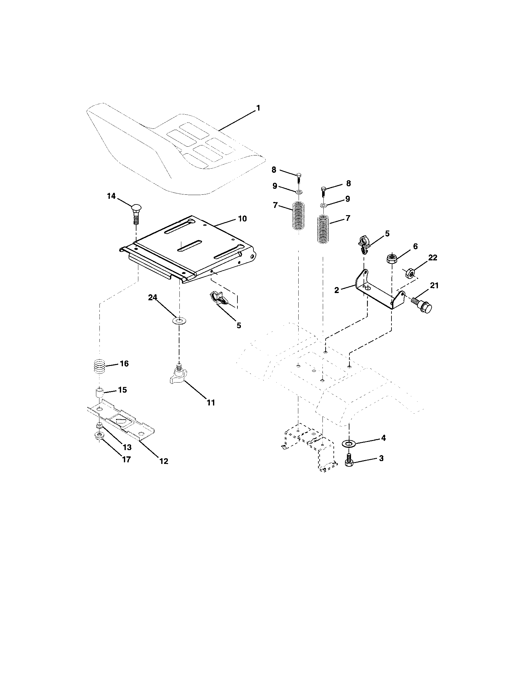 Craftsman 917273661 seat assembly diagram