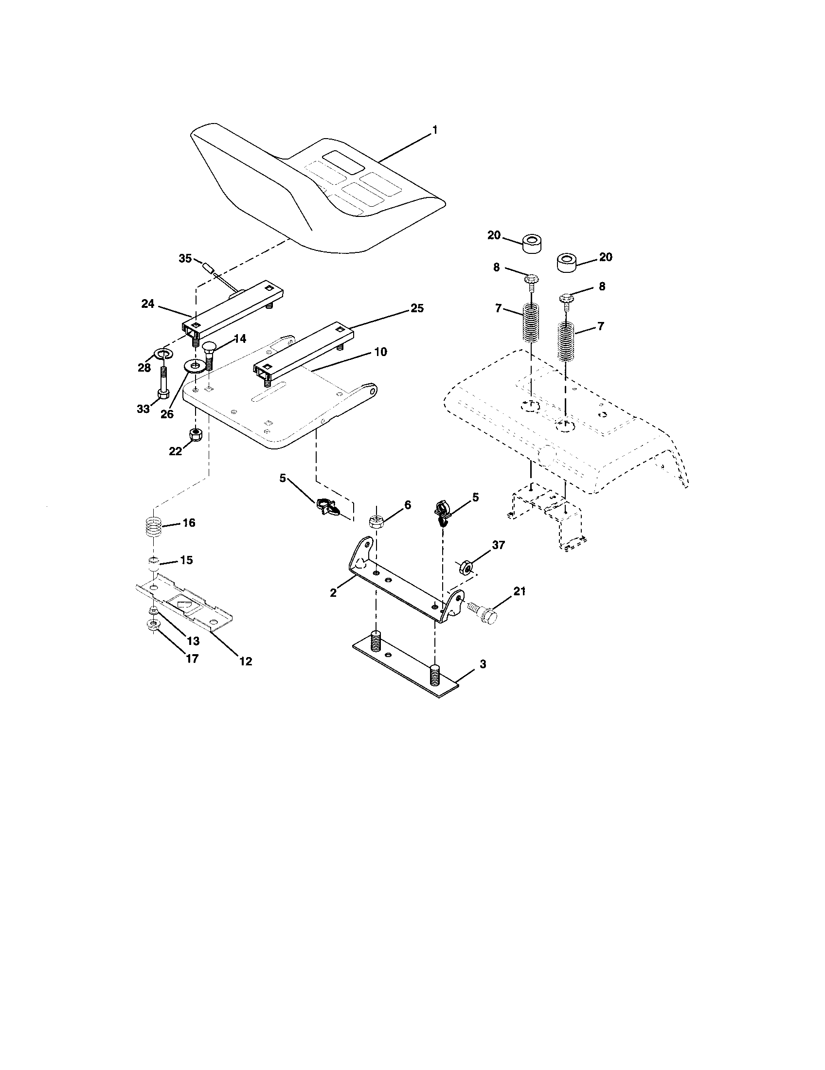 Craftsman 917275286 seat assembly diagram