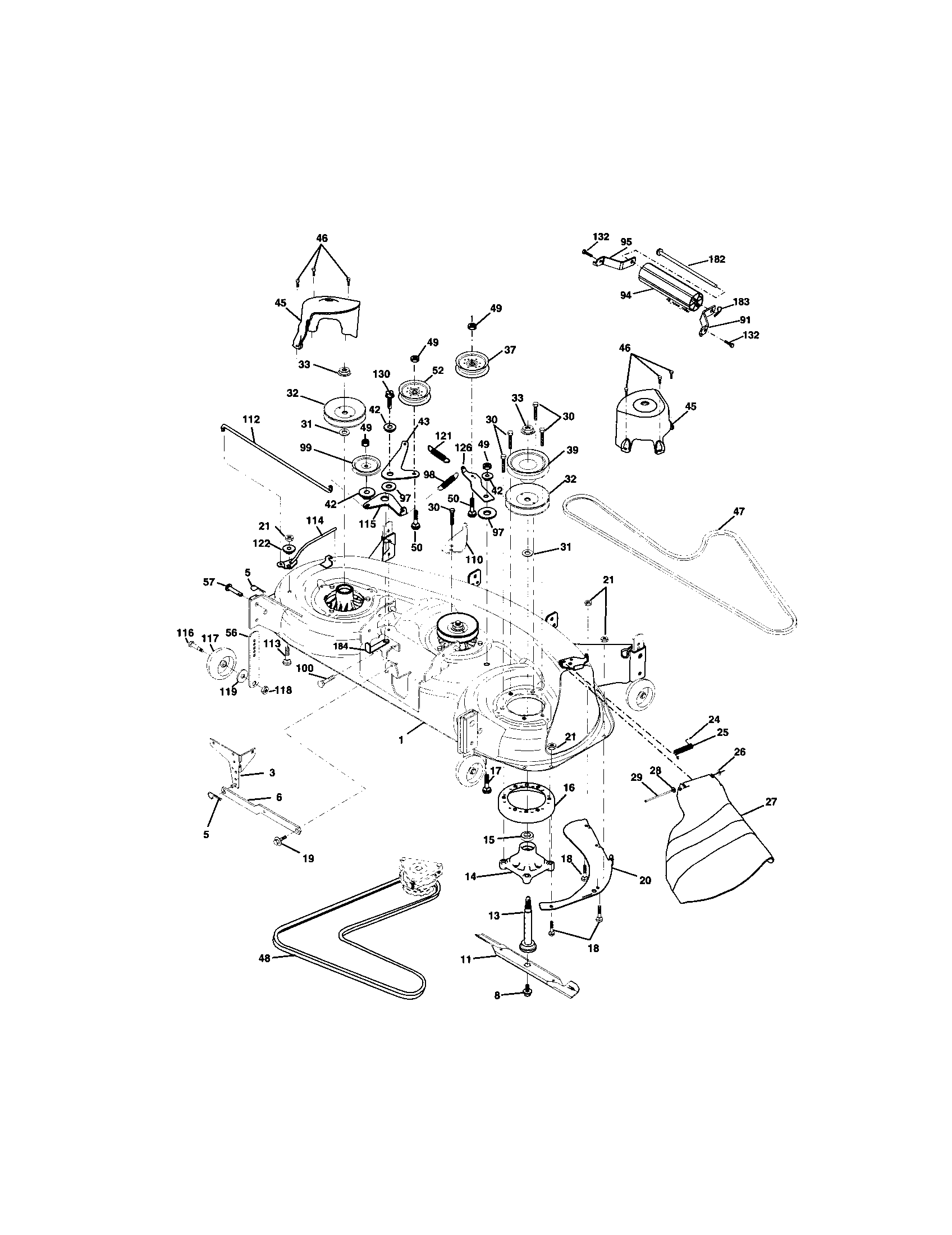 Craftsman 917275286 mower deck diagram