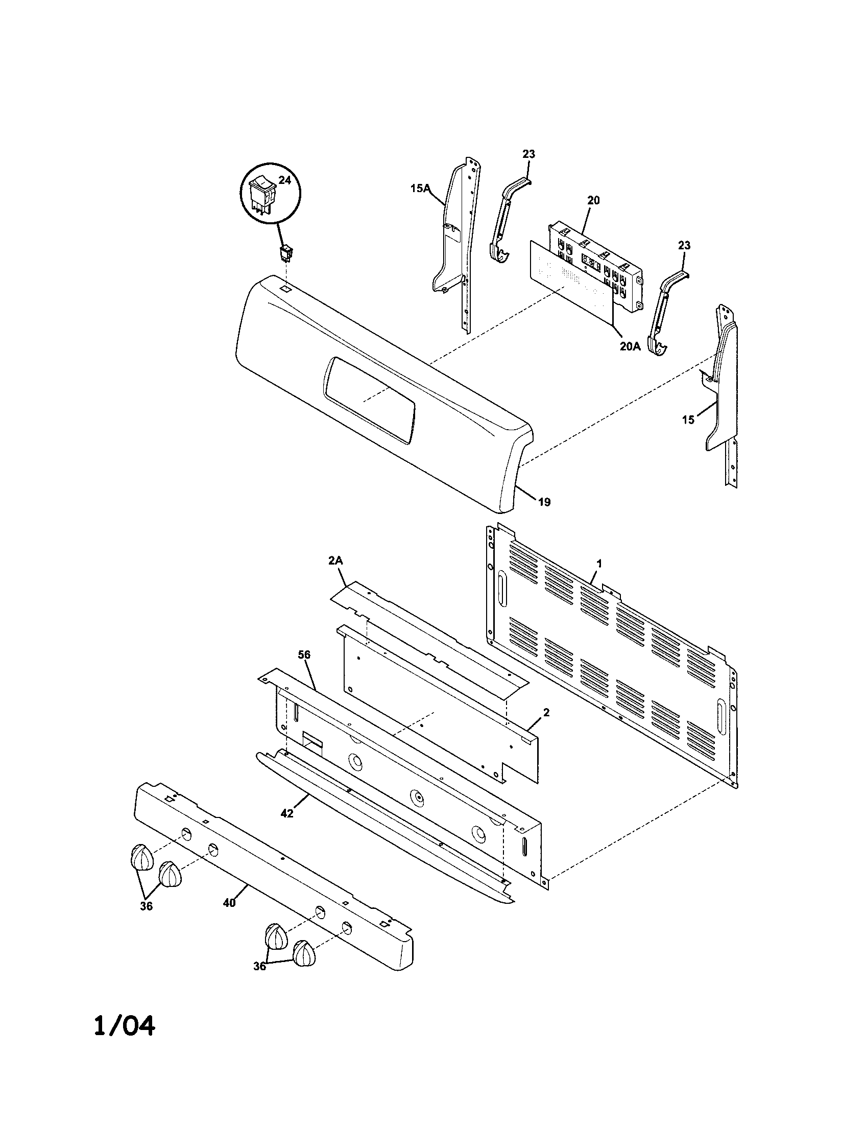 Frigidaire FGF366CCC backguard diagram