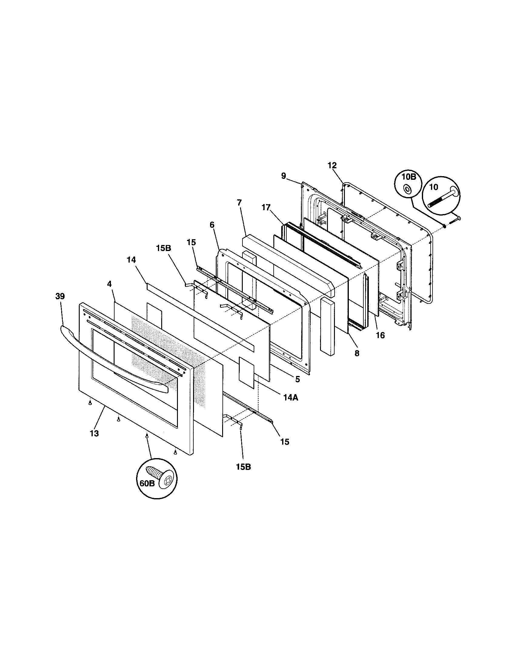 Frigidaire FGF366CCC door diagram