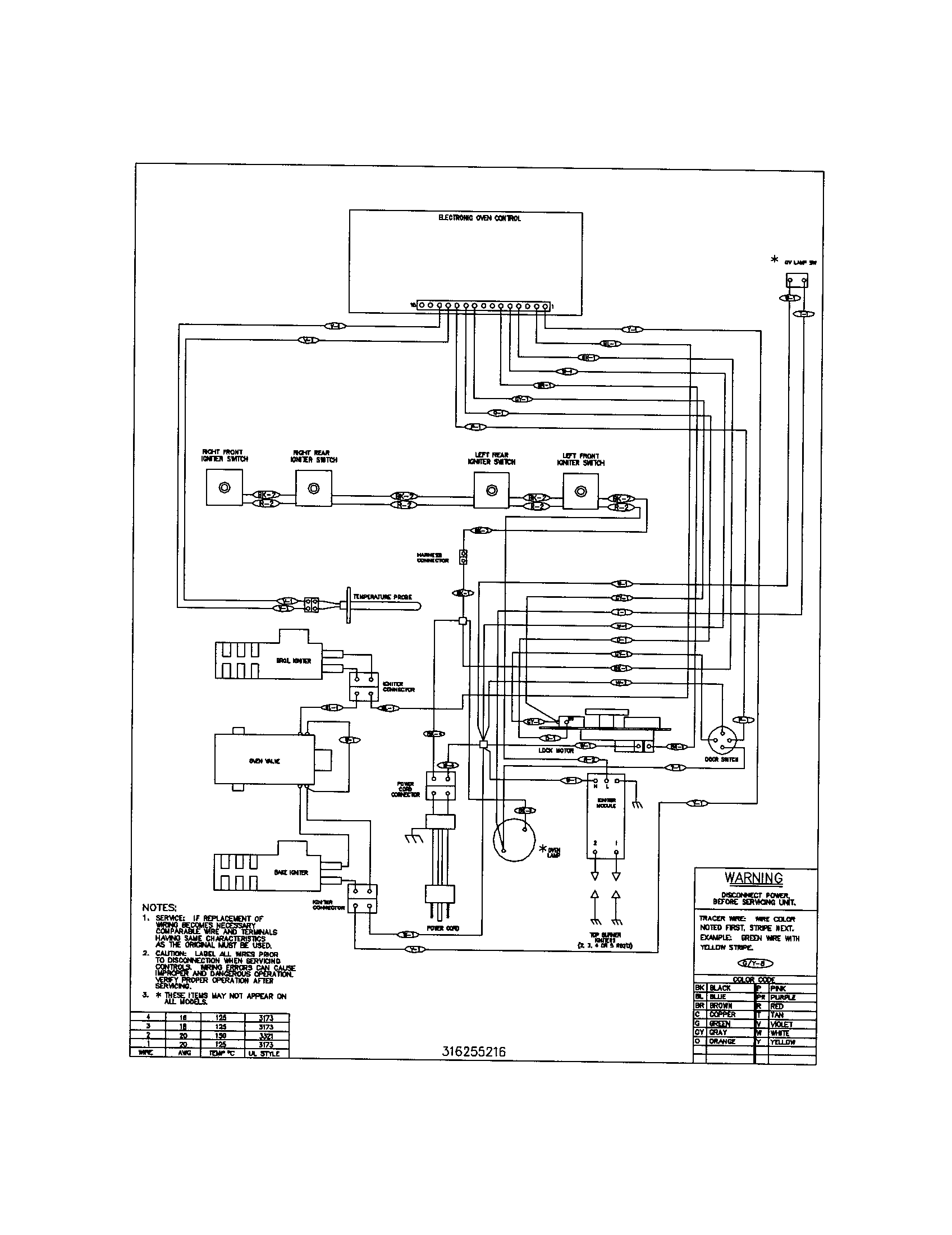Frigidaire FGF366CCC wiring diagram diagram