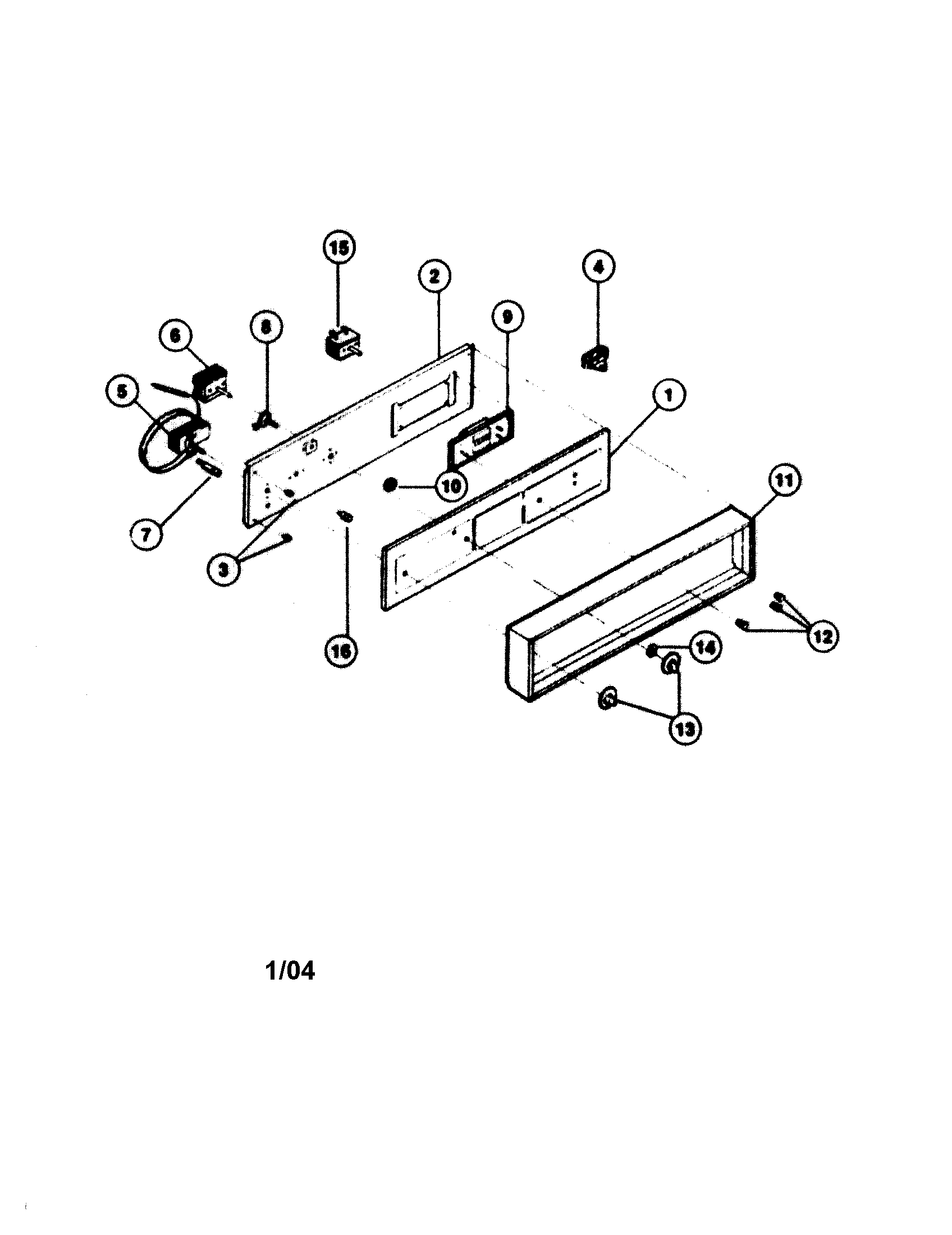 White-Westinghouse KB443GDM2 control panel diagram