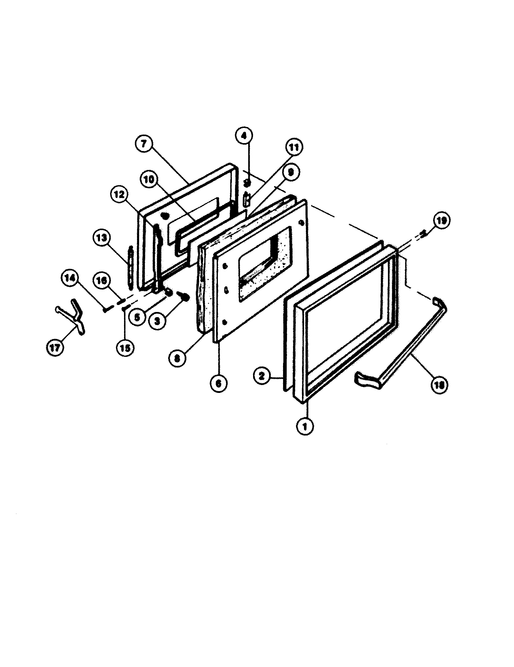 White-Westinghouse KB443GDM2 door/frame/liner diagram