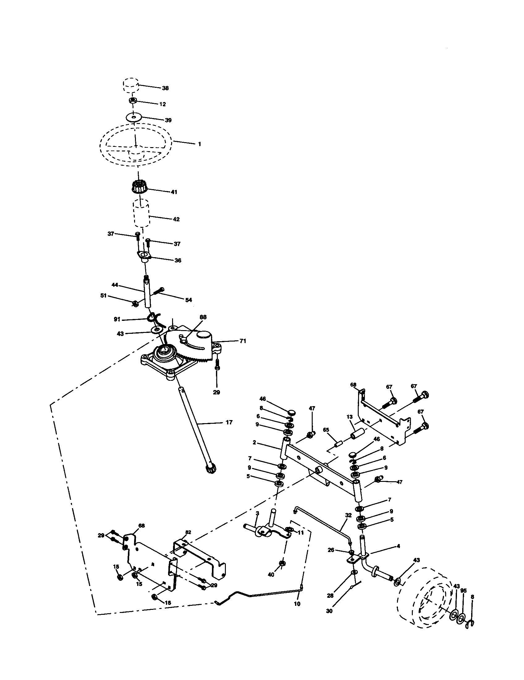 Craftsman 917277420 steering assembly diagram