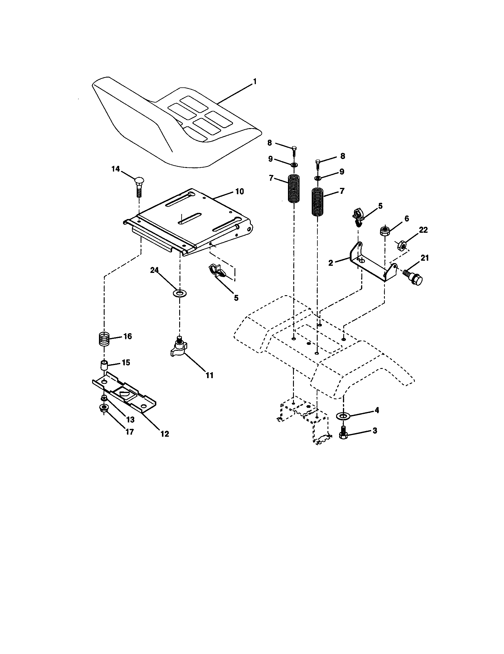 Craftsman 917277420 seat assembly diagram