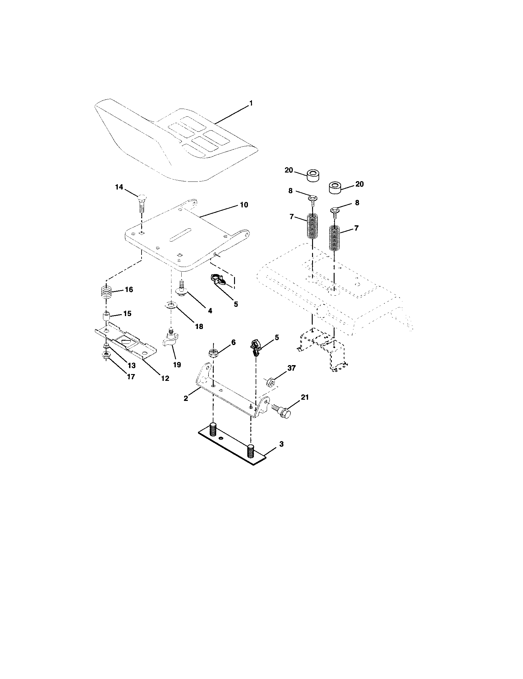 Craftsman 917276090 seat assembly diagram