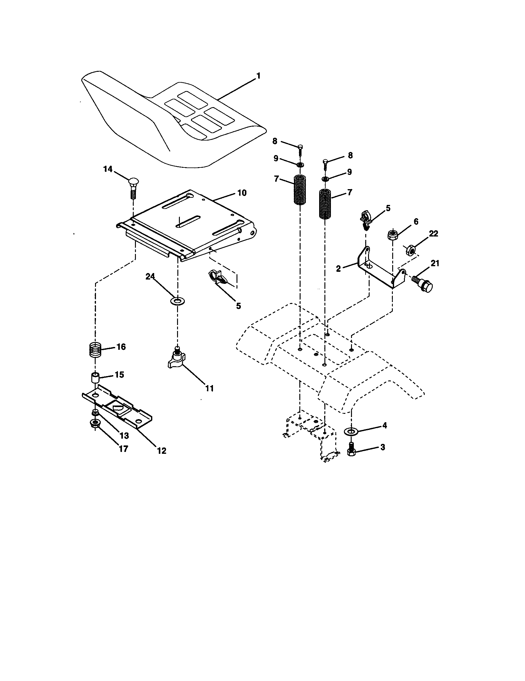 Craftsman 917277320 seat assembly diagram