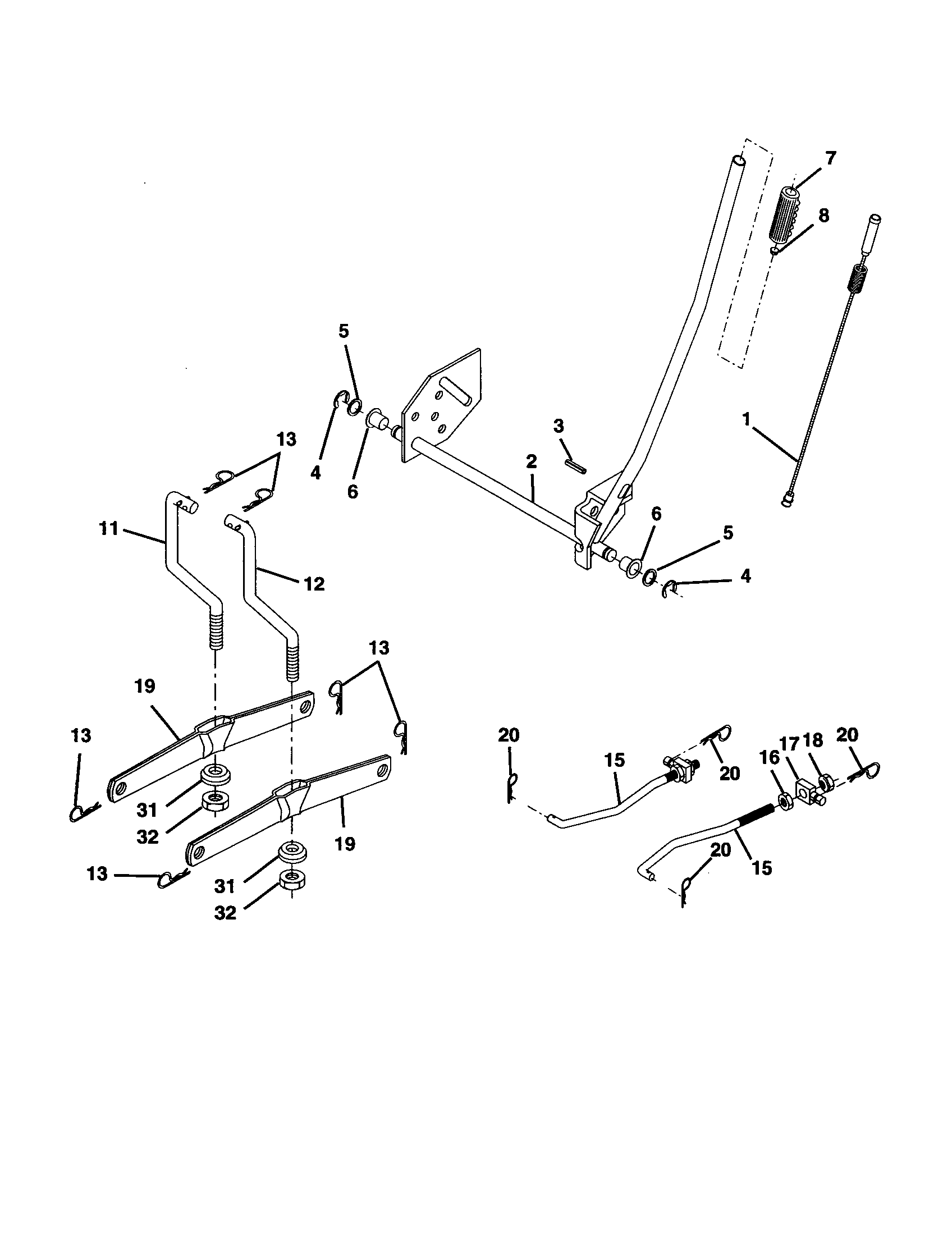 Craftsman 917277320 mower lift diagram